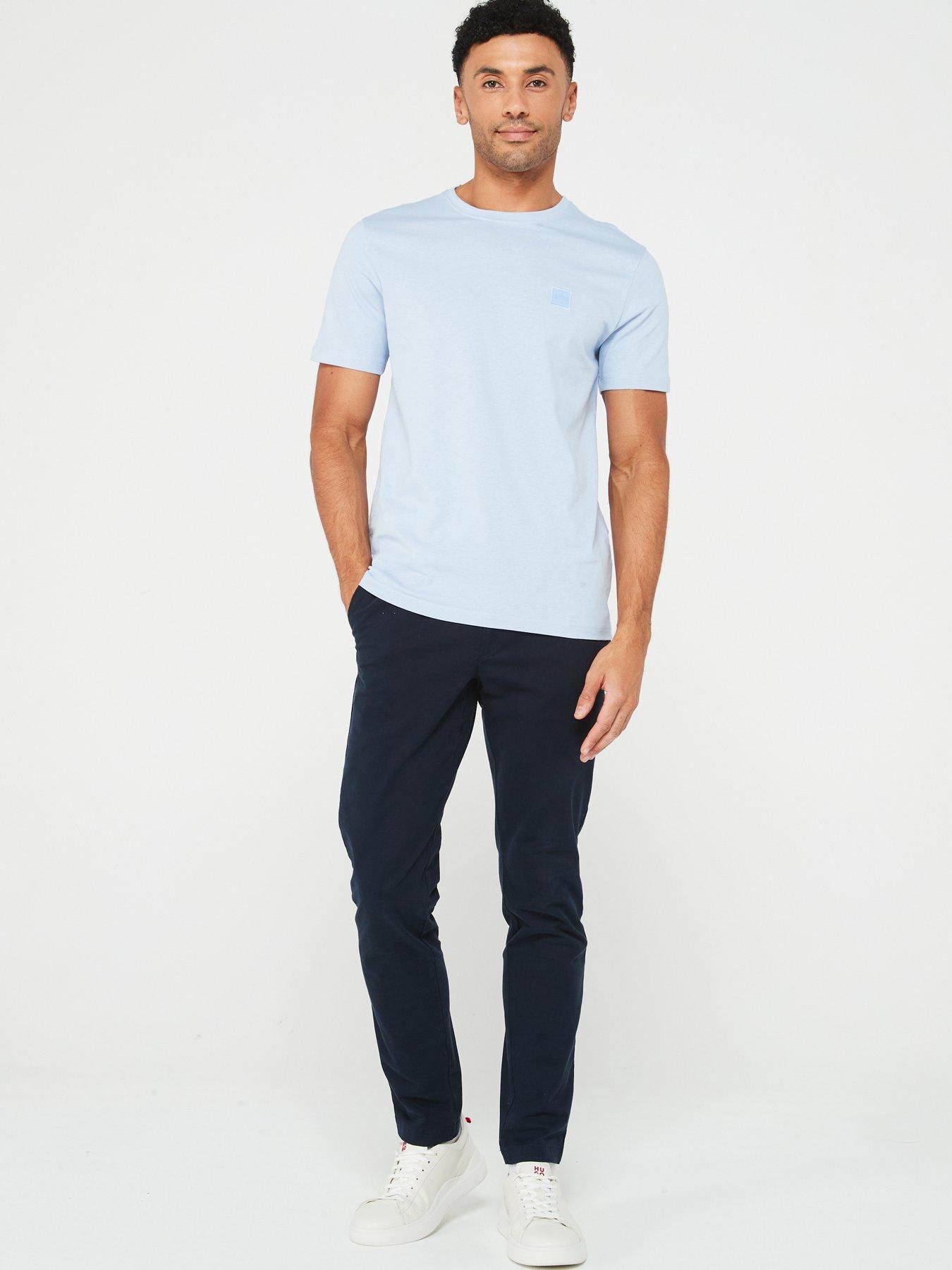 BOSS Tales Relaxed Fit T-shirt - Light Blue | Very.co.uk