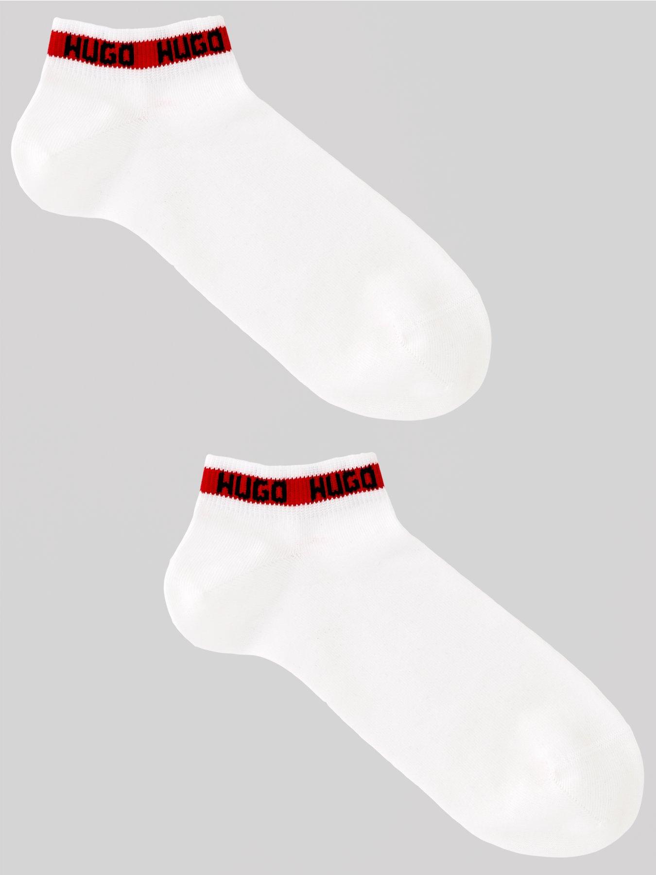 HUGO 2 Pack As Tape Crew Socks - White