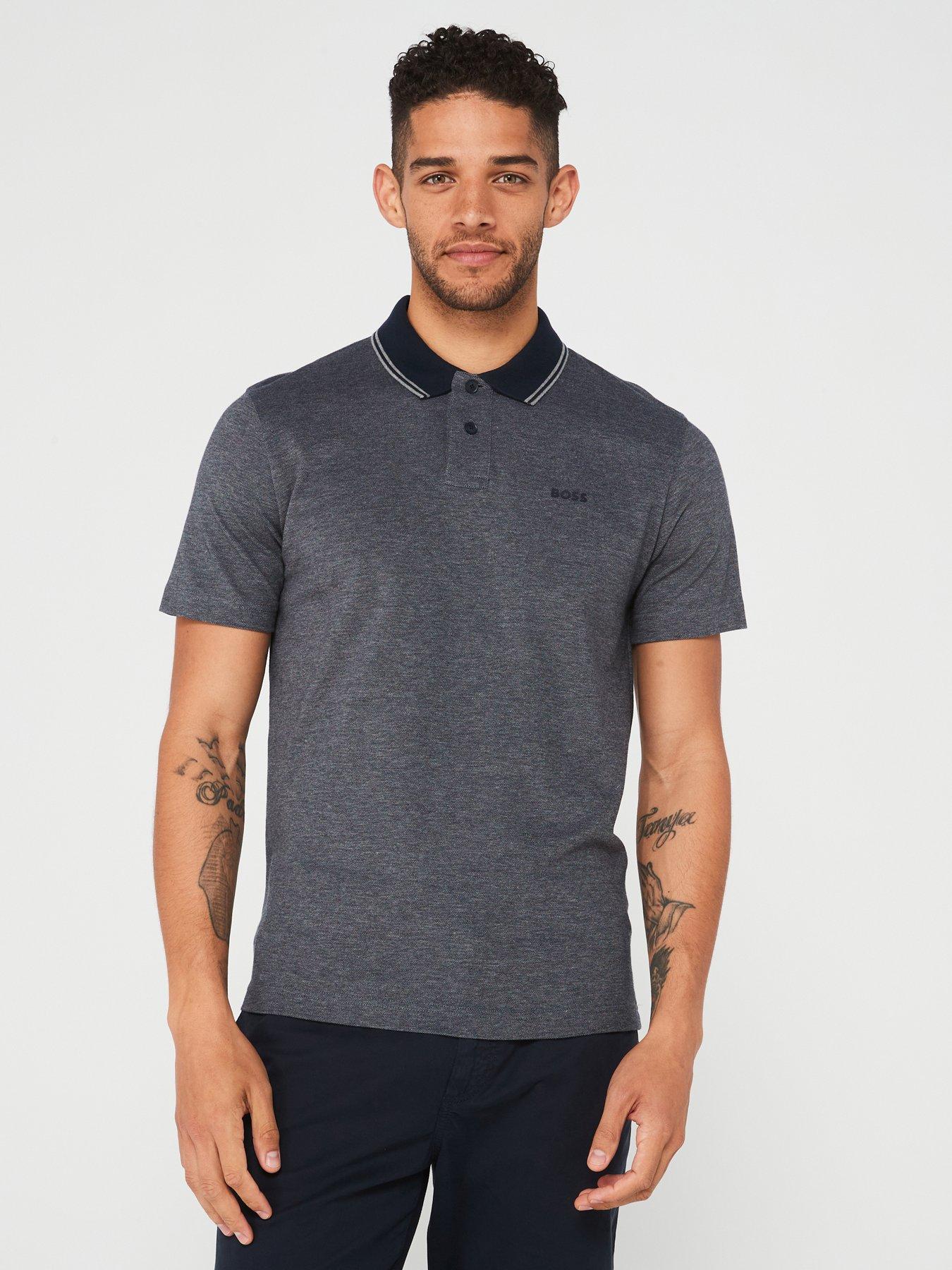 BOSS Boss Peoxfordnew Short Sleeve Polo Shirt | Very.co.uk