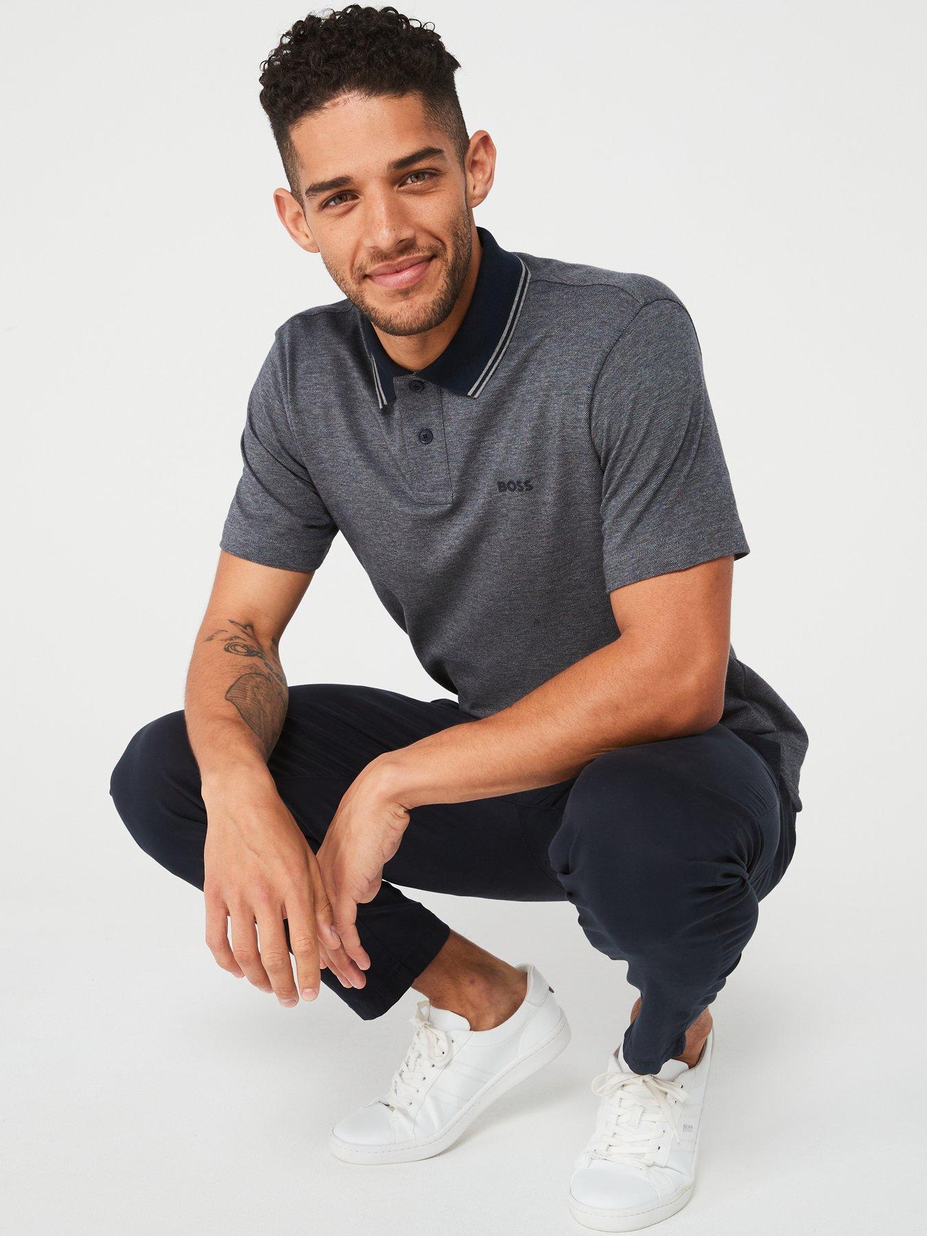 Image 4 of 4 of BOSS Peoxfordnew Short Sleeve Polo Shirt - Dark Blue