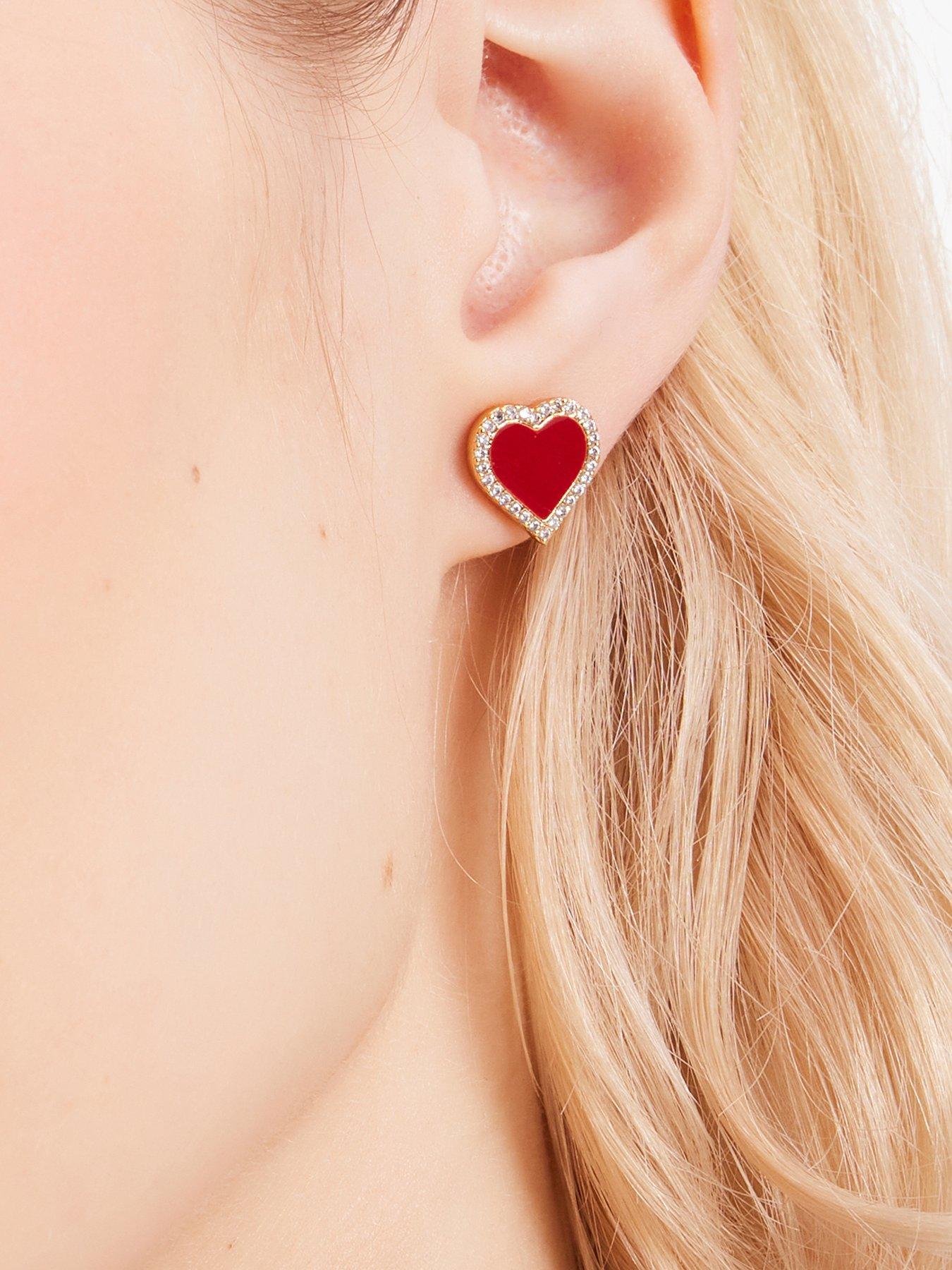 Kate spade clearance red heart earrings