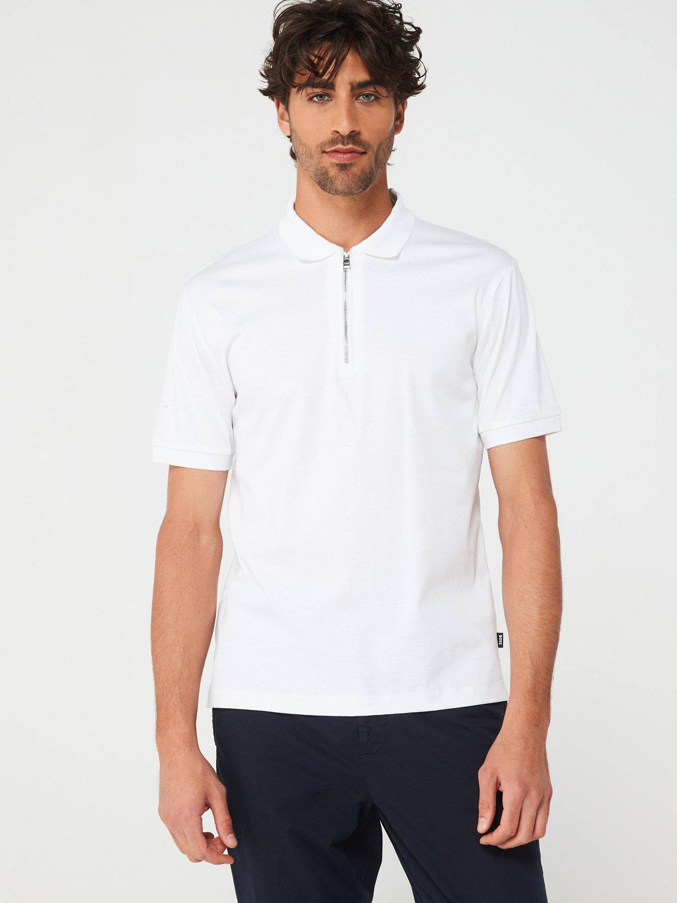 Boss Polston 11 Slim Fit Short Sleeve Polo Shirt - White