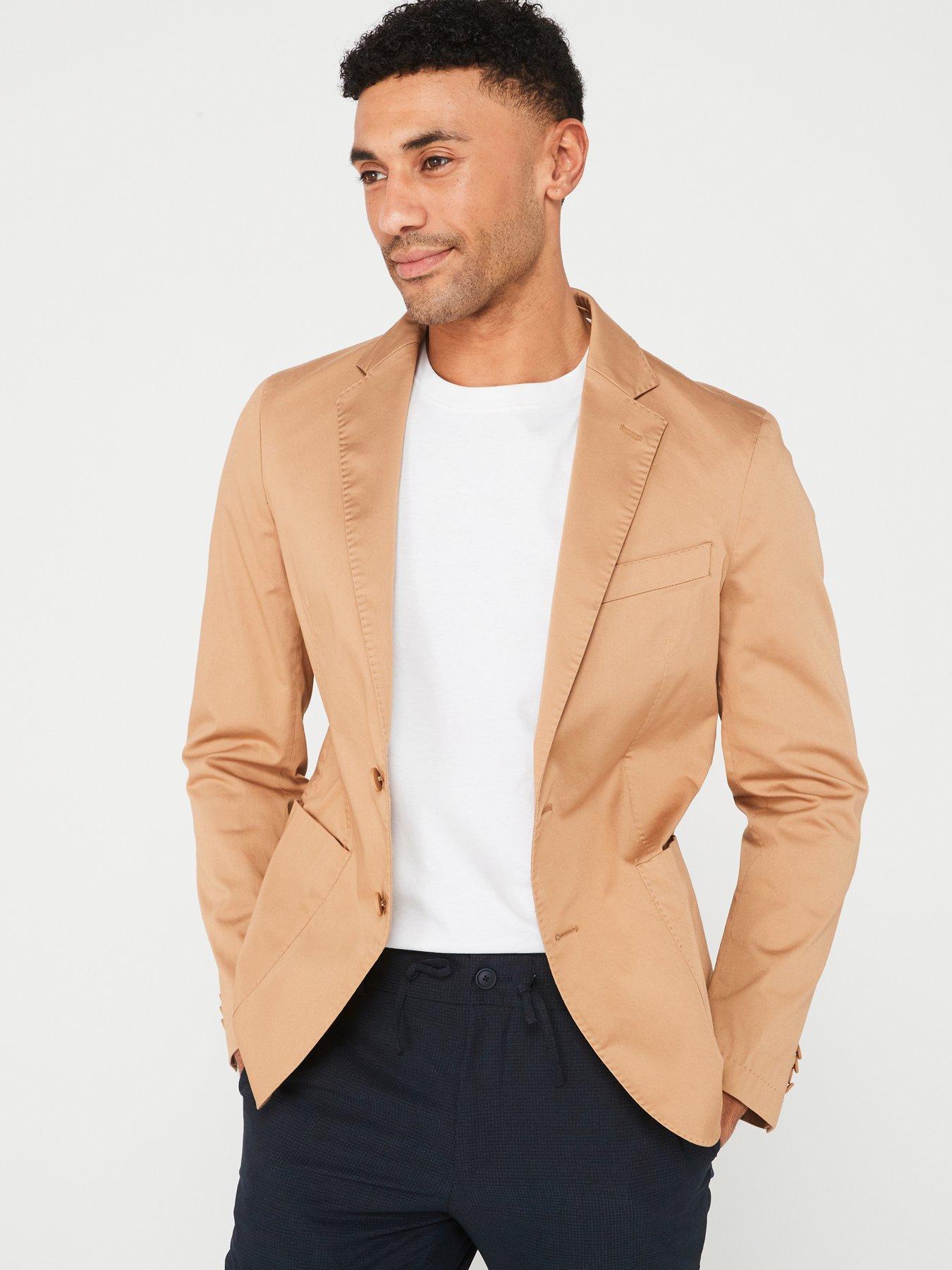 Image 1 of 4 of BOSS Hanry Slim Fit Jacket - Dark Beige