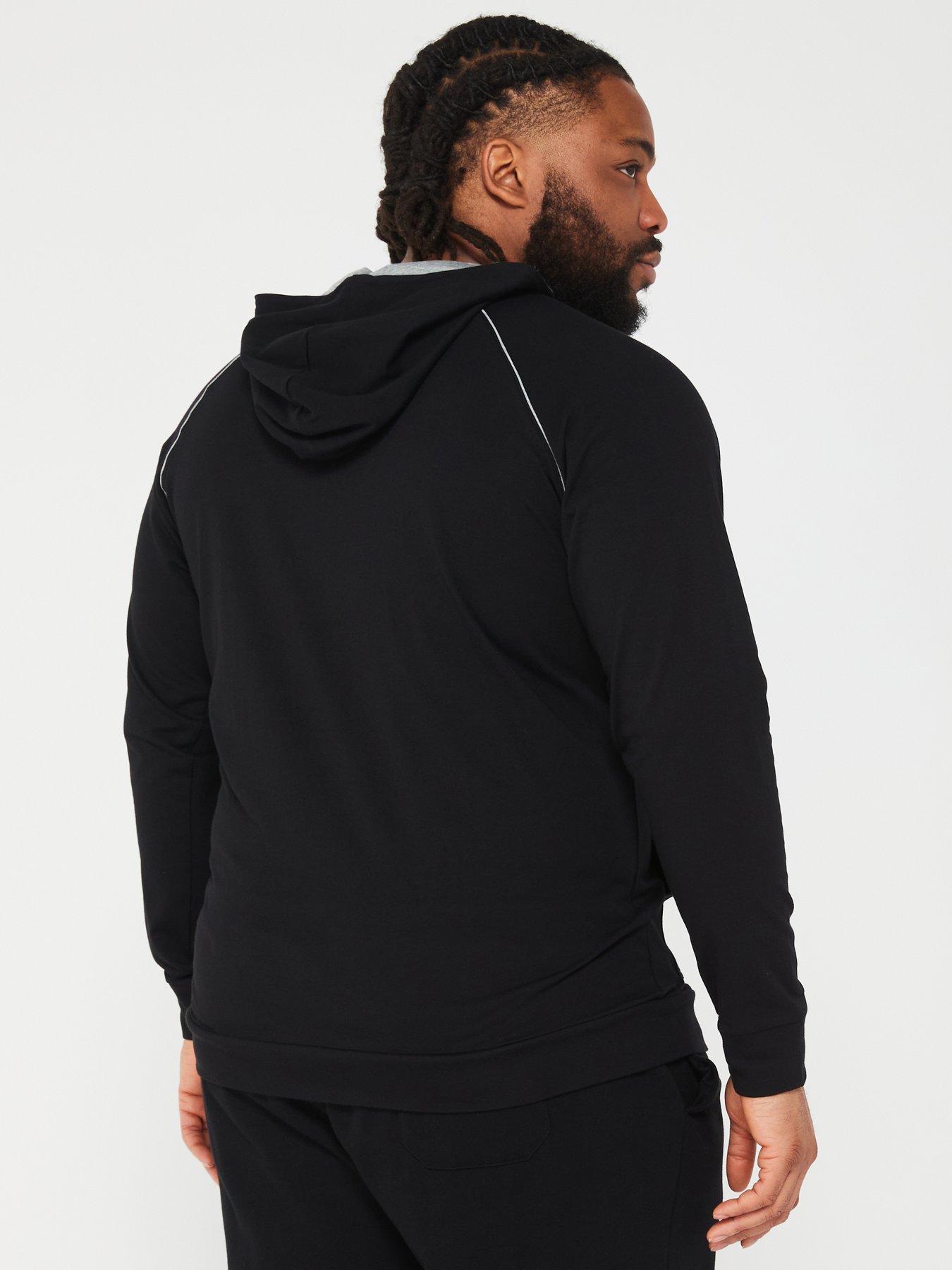 BOSS Bodywear Big & Tall B-mix & Match Hooded Jacket - Black | Very.co.uk