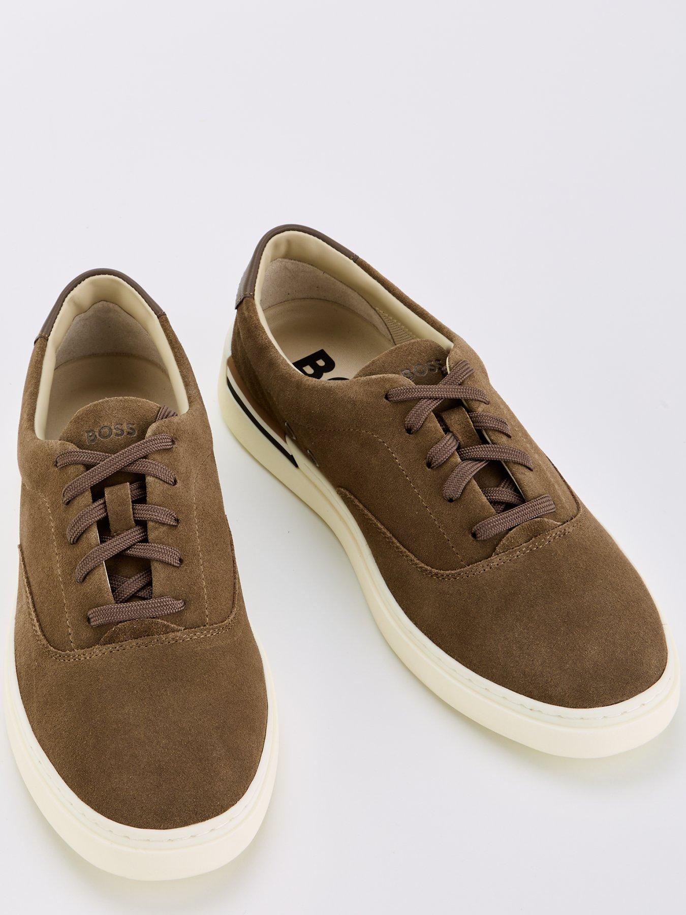 BOSS Clint Suede Trainer - Dark Beige | Very.co.uk