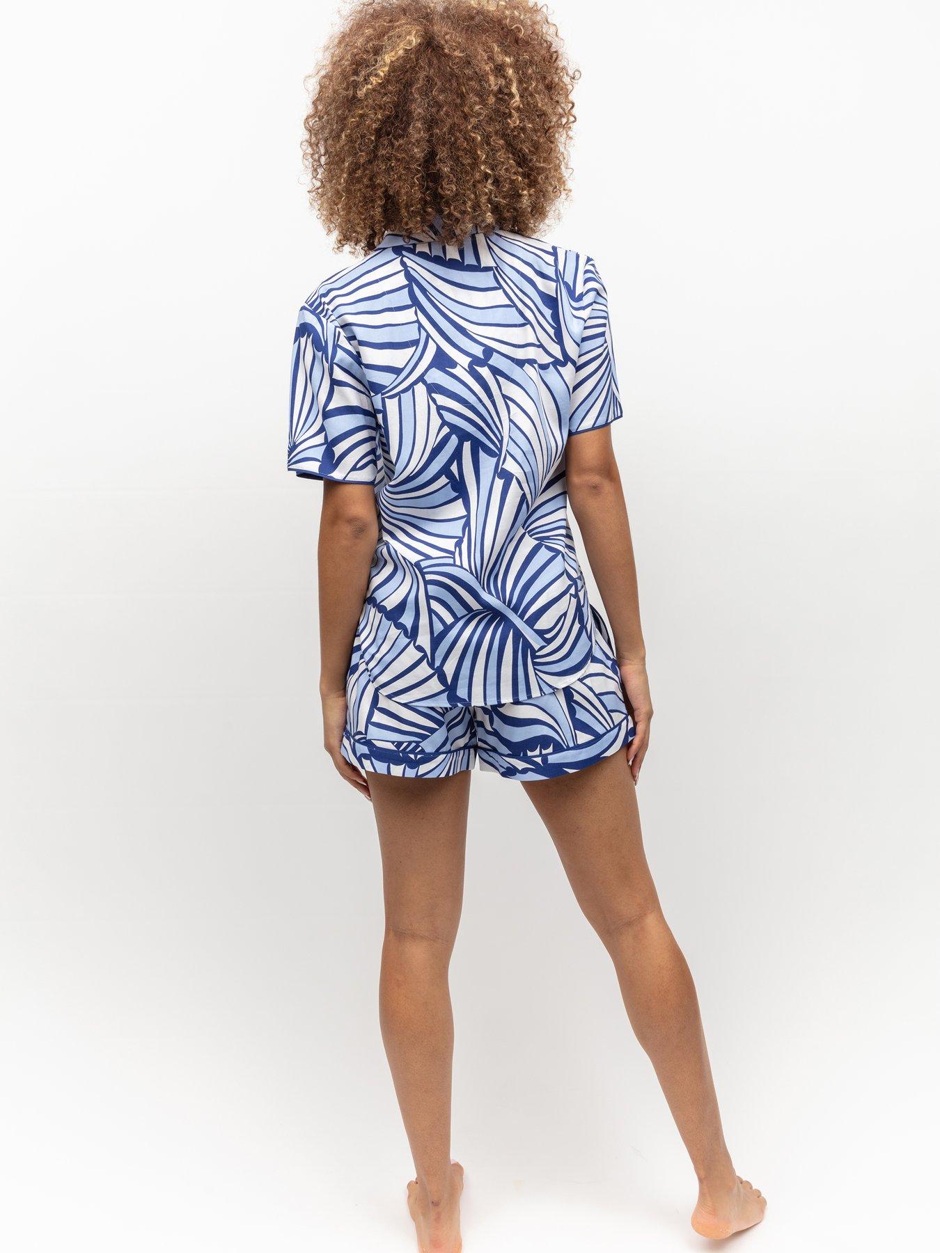 Image 2 of 4 of Cyberjammies Blue Shell Geo Print Pyjama Short Set