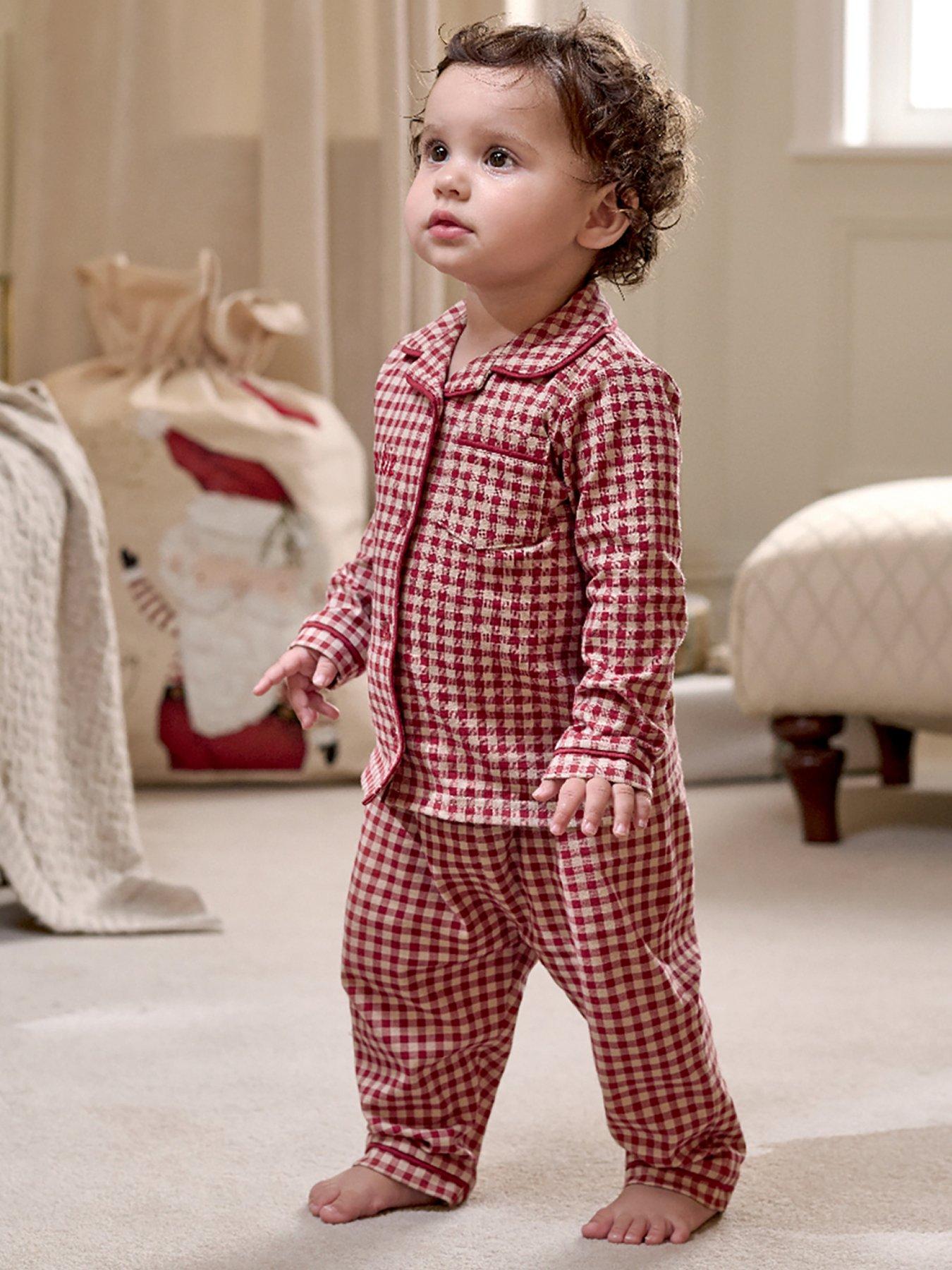 Baby red plaid pajamas sale