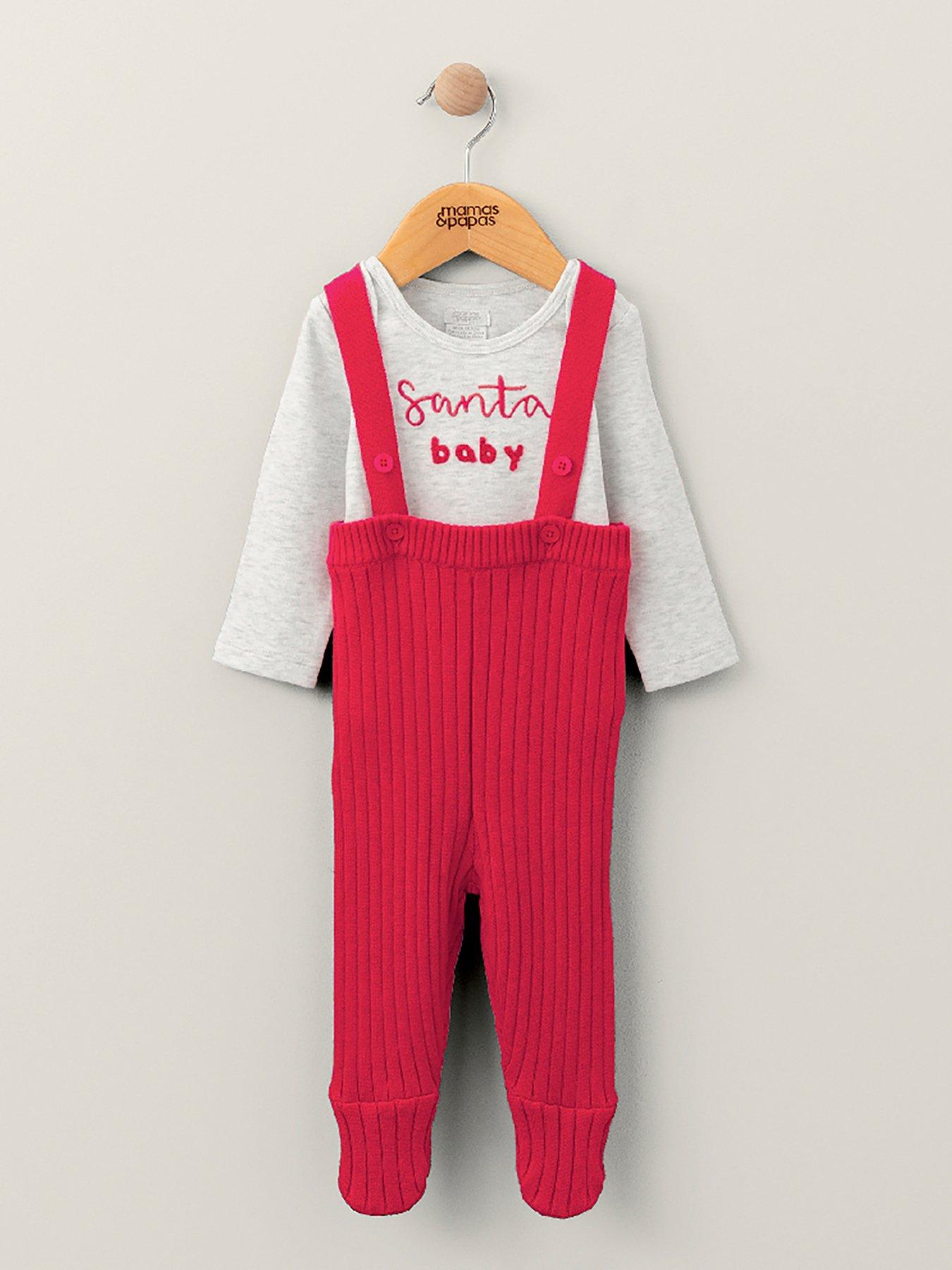 Mamas & Papas Unisex Baby 2 Piece Christmas Bodysuit & Dungaree Set