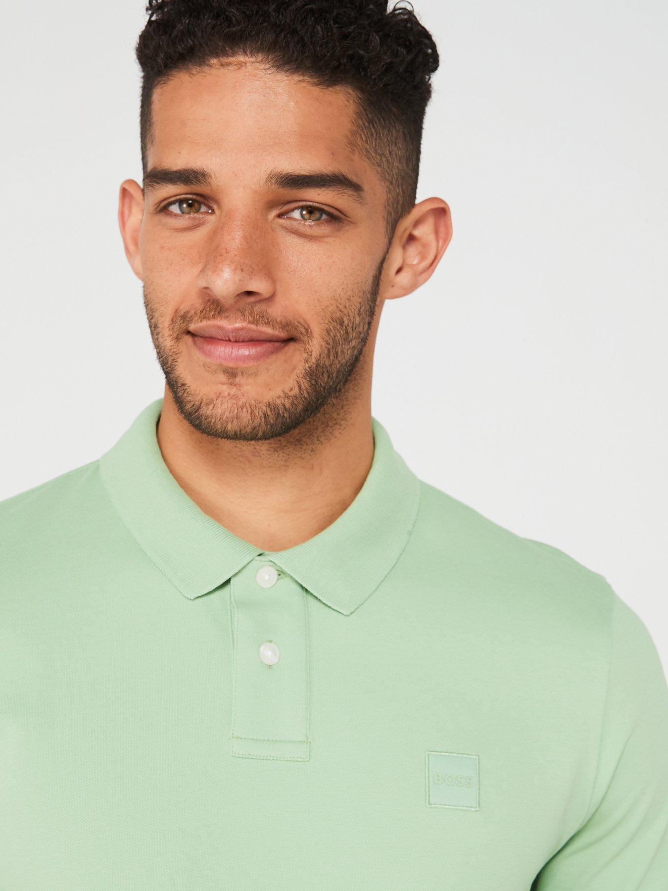 BOSS Passenger Slim Fit Short Sleeve Polo Shirt - Green | Very.co.uk