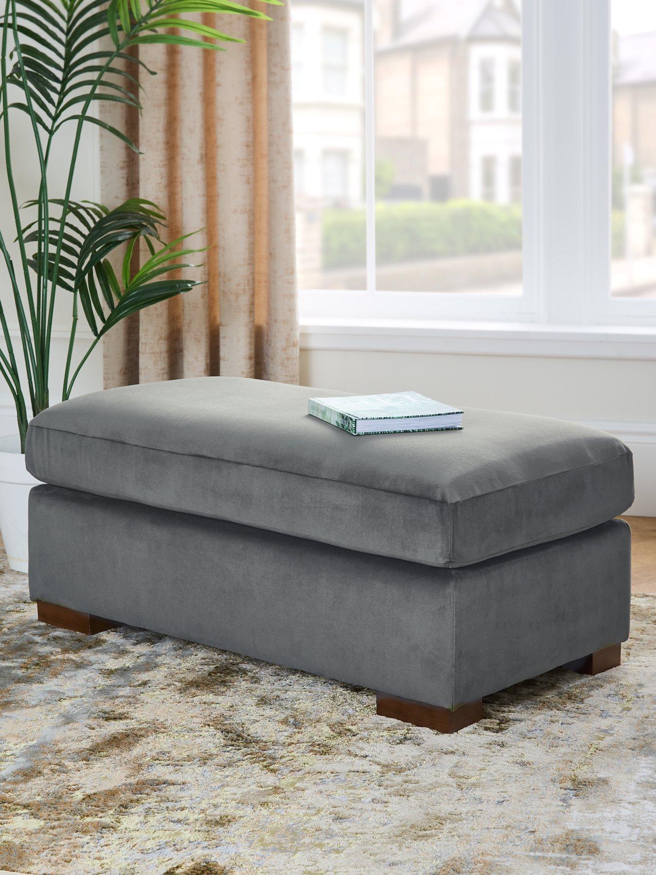 Very Home Maison Velvet Footstool - Made in the UK