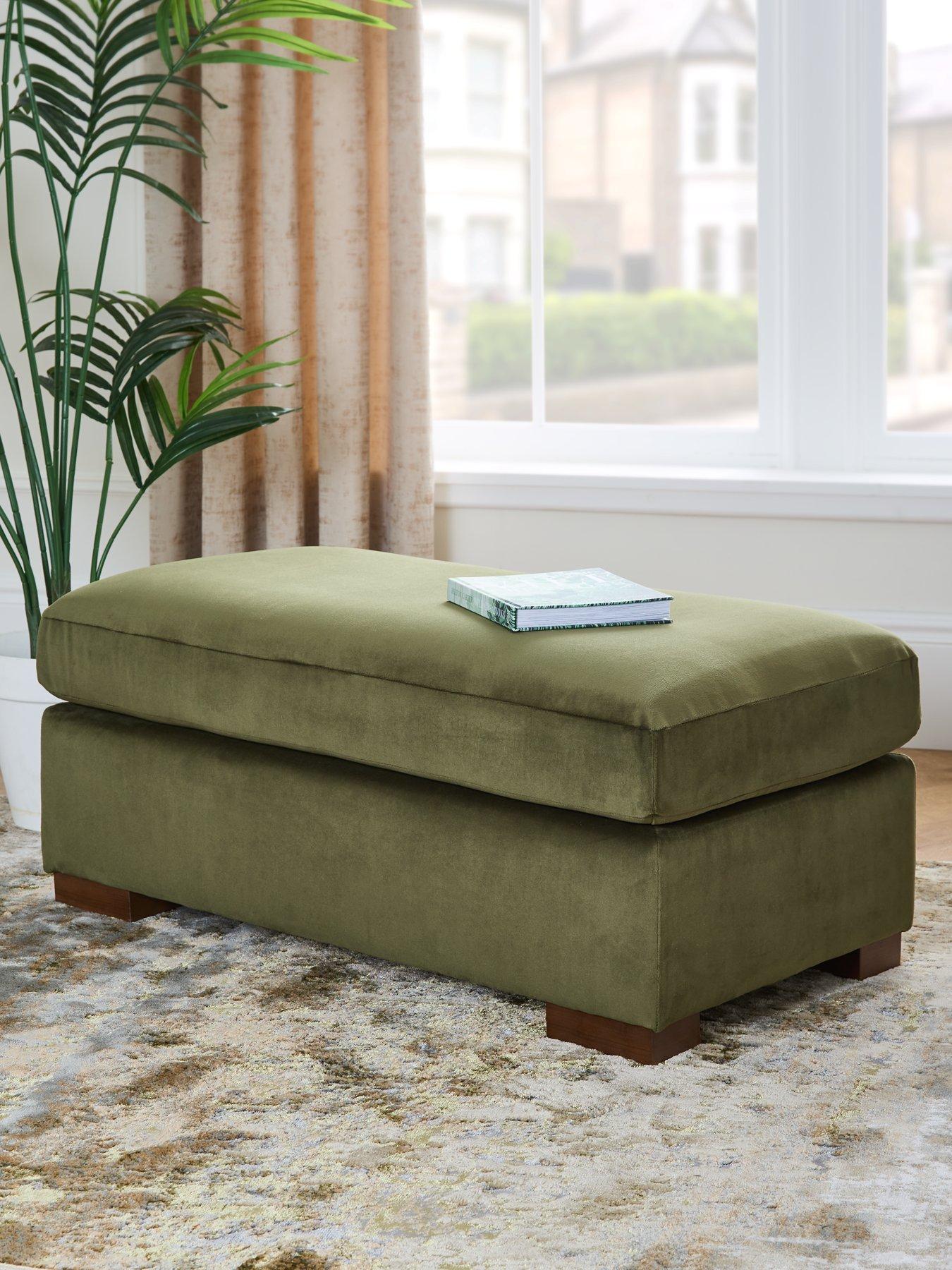 Very Home Maison Velvet Footstool - Made in the UK