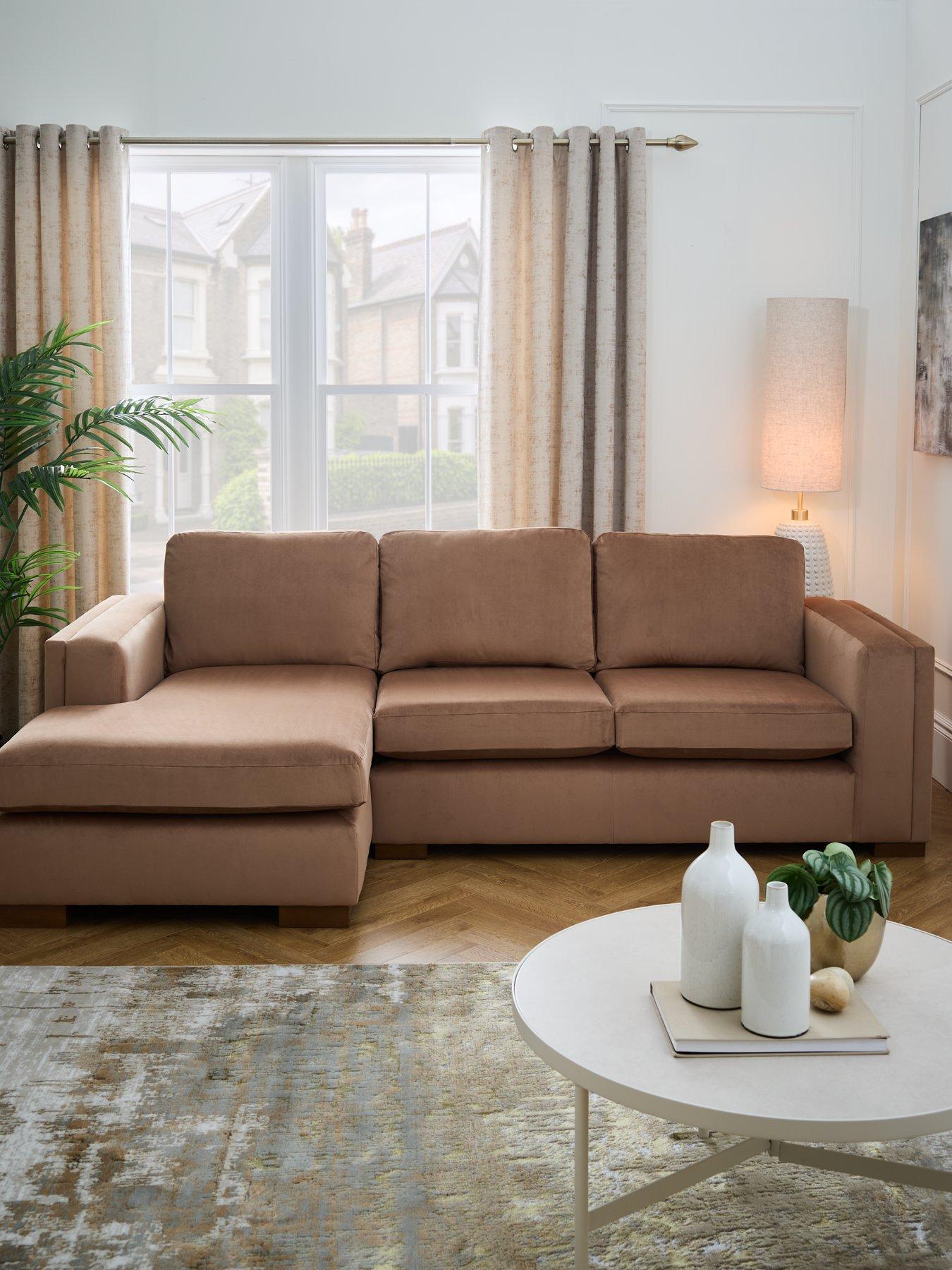 Very Home Maison Velvet Left Hand Corner Chaise Sofa - Made to order in the UK