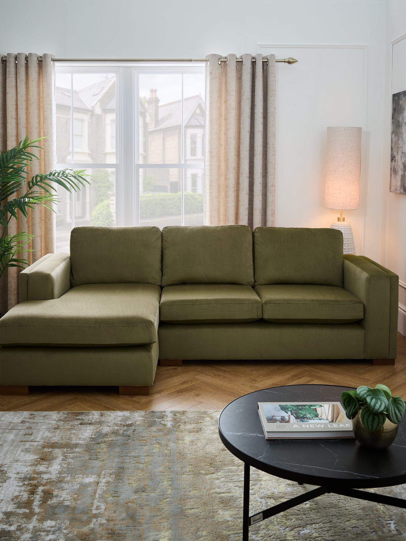 Very Home Maison Velvet Left Hand Corner Chaise Sofa - Made to order in the UK