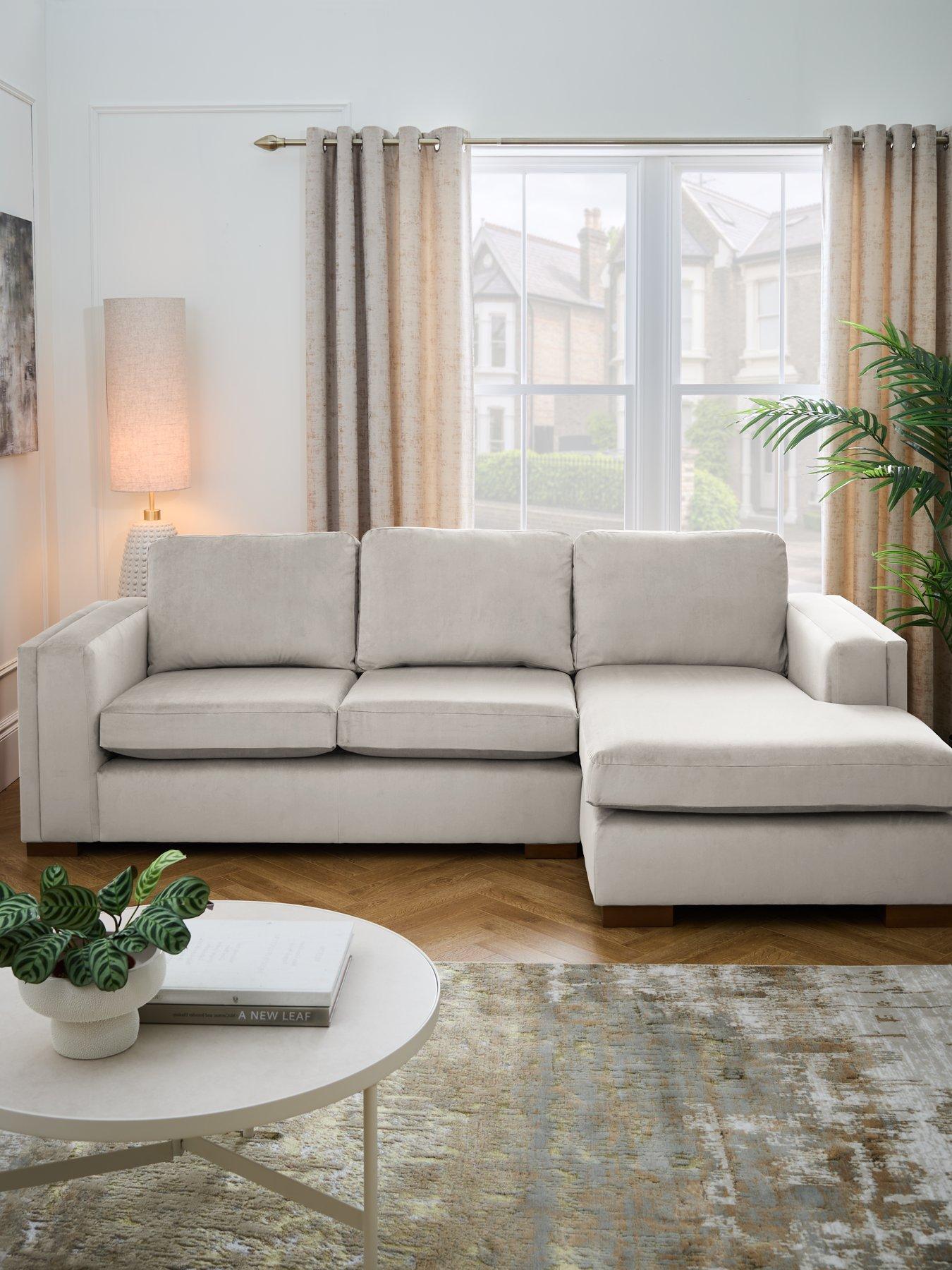 Very Home Maison Velvet Right Hand Corner Chaise Sofa - Made to order in the UK