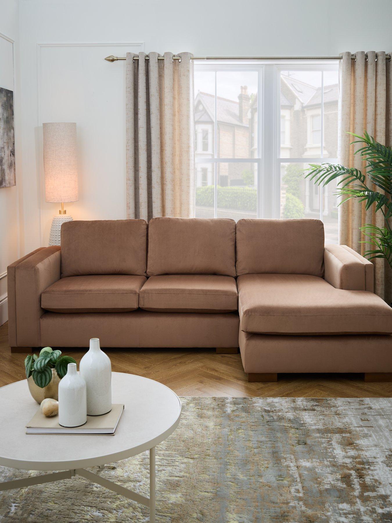 Very Home Maison Velvet Right Hand Corner Chaise Sofa - Made to order in the UK