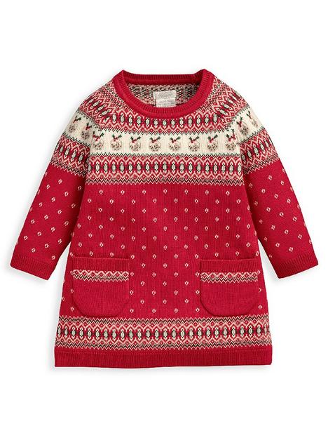 mamas-papas-baby-girls-christmas-fairisle-knitted-dress-red
