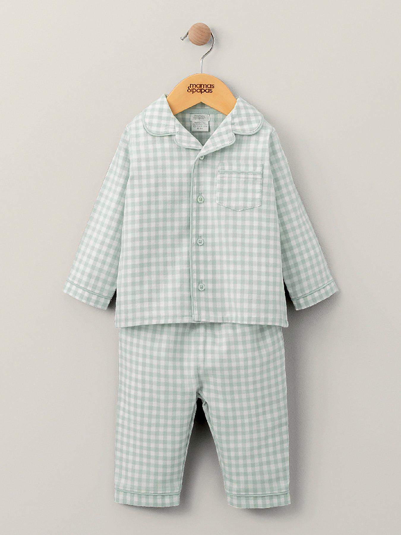 Baby Boys Check Woven Pyjamas Blue