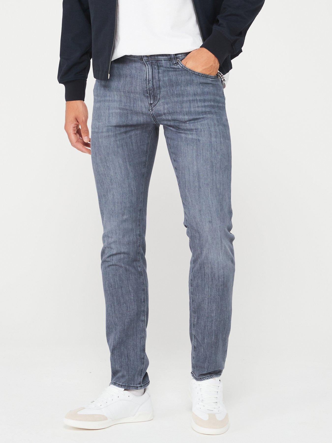 BOSS Delaware3 Slim Fit Jean - Silver | Very.co.uk