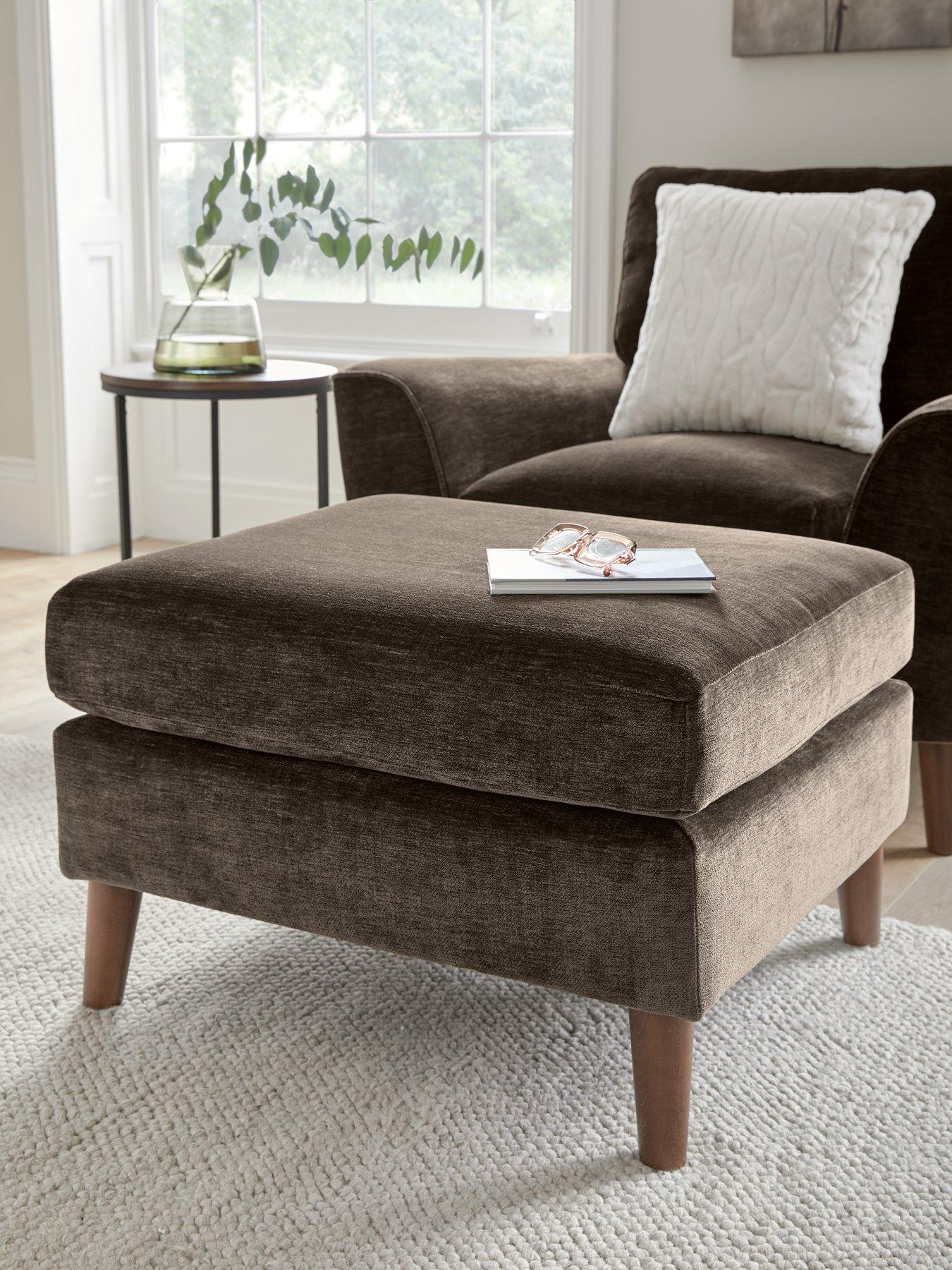 Very Home Astrid Fabric Footstool - Made to order in the UK