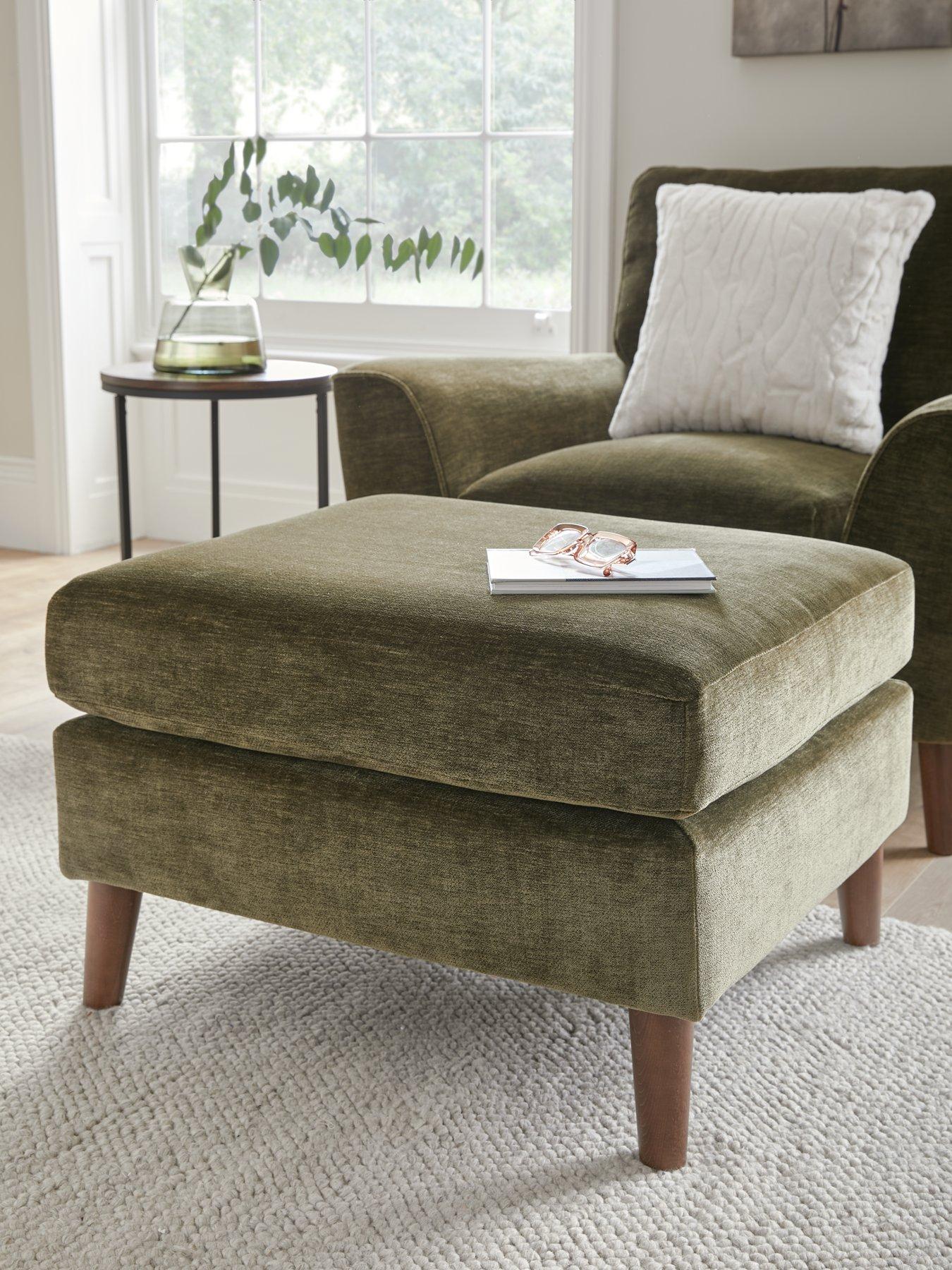 Very Home Astrid Fabric Footstool - Made to order in the UK