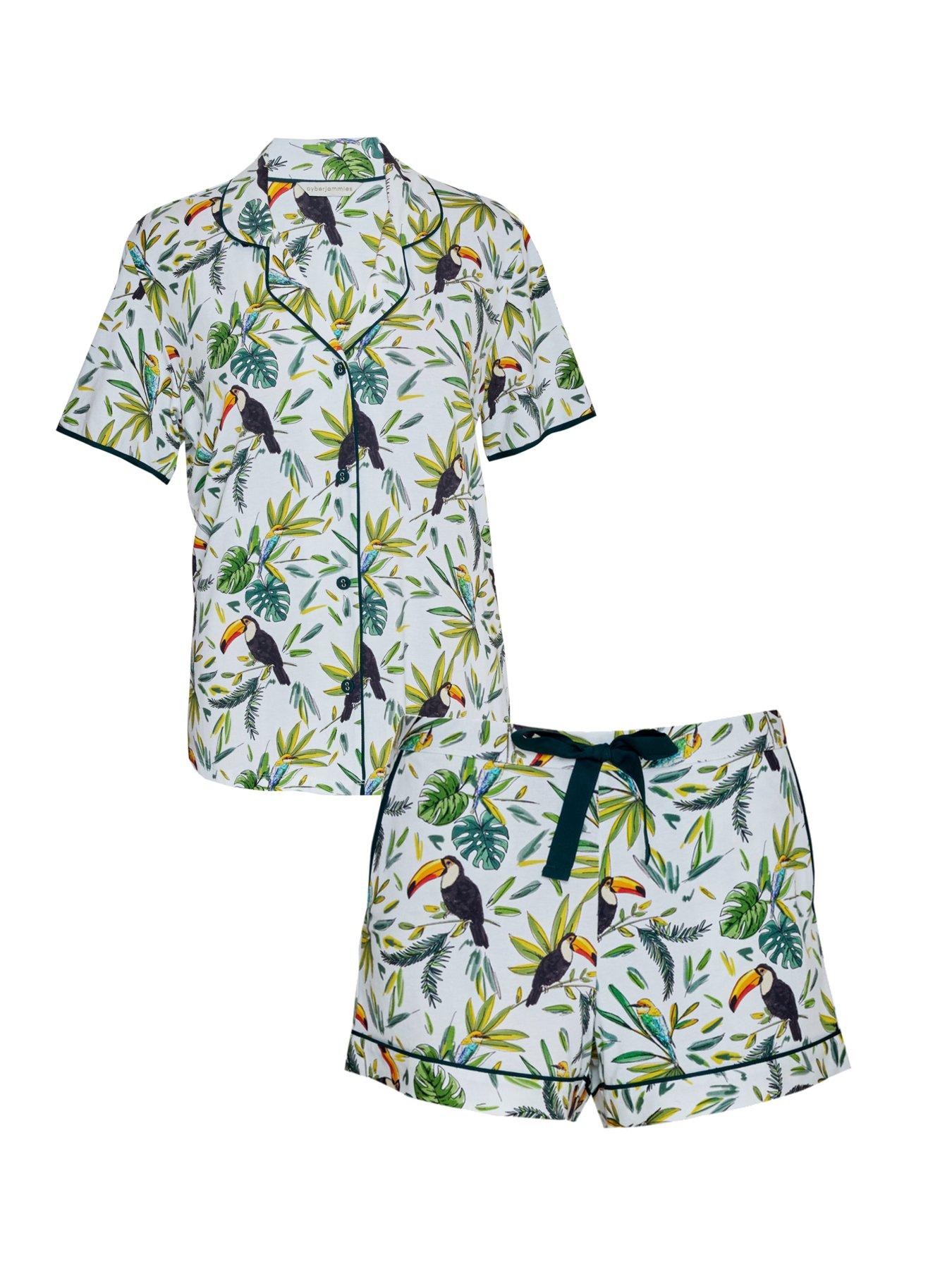 Cyberjammies Toucan Printed Jersey Short Pyjama - White | Very.co.uk