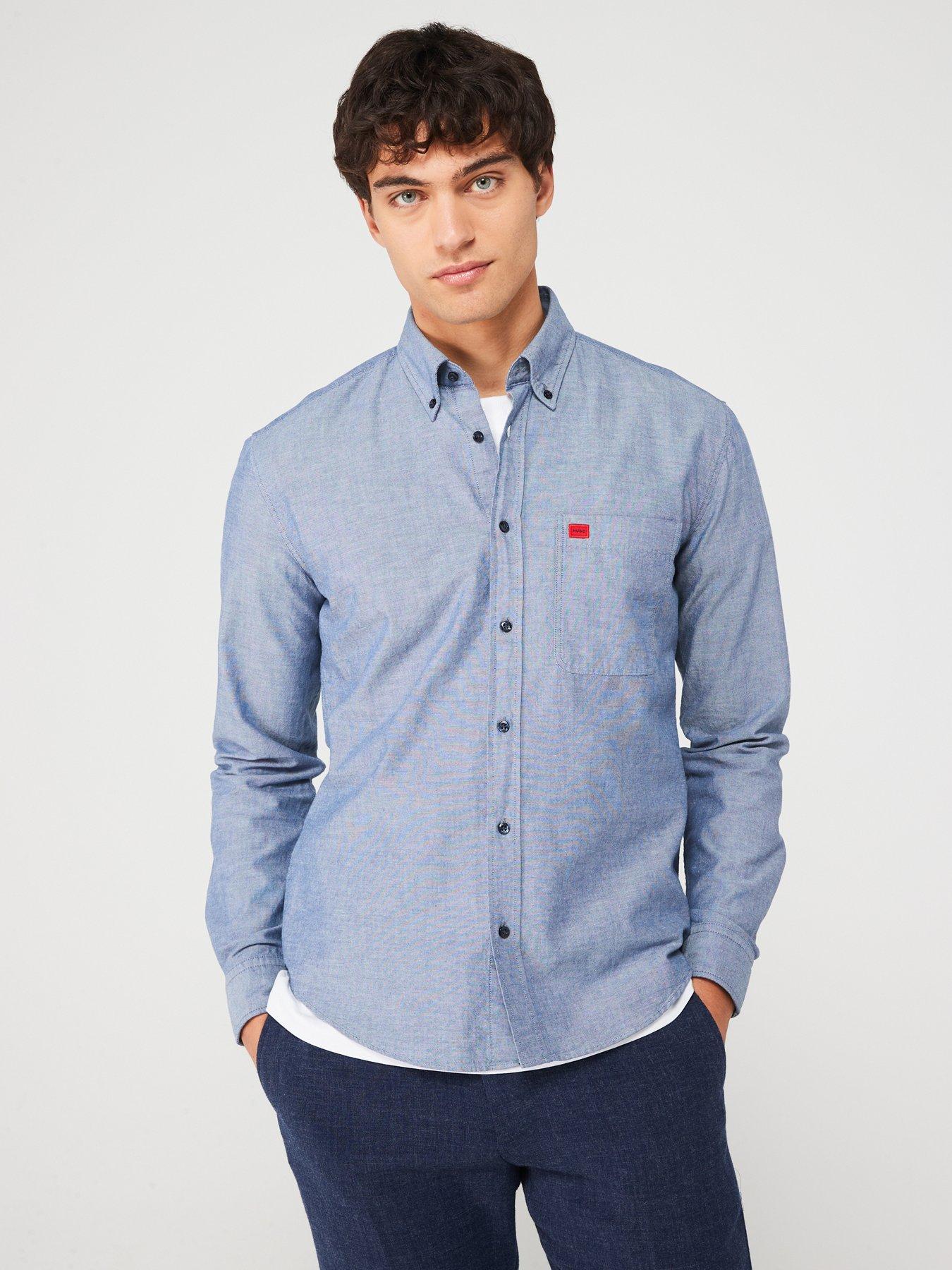 undefined Evito Slim Fit Long Sleeve Shirt - Dark Blue