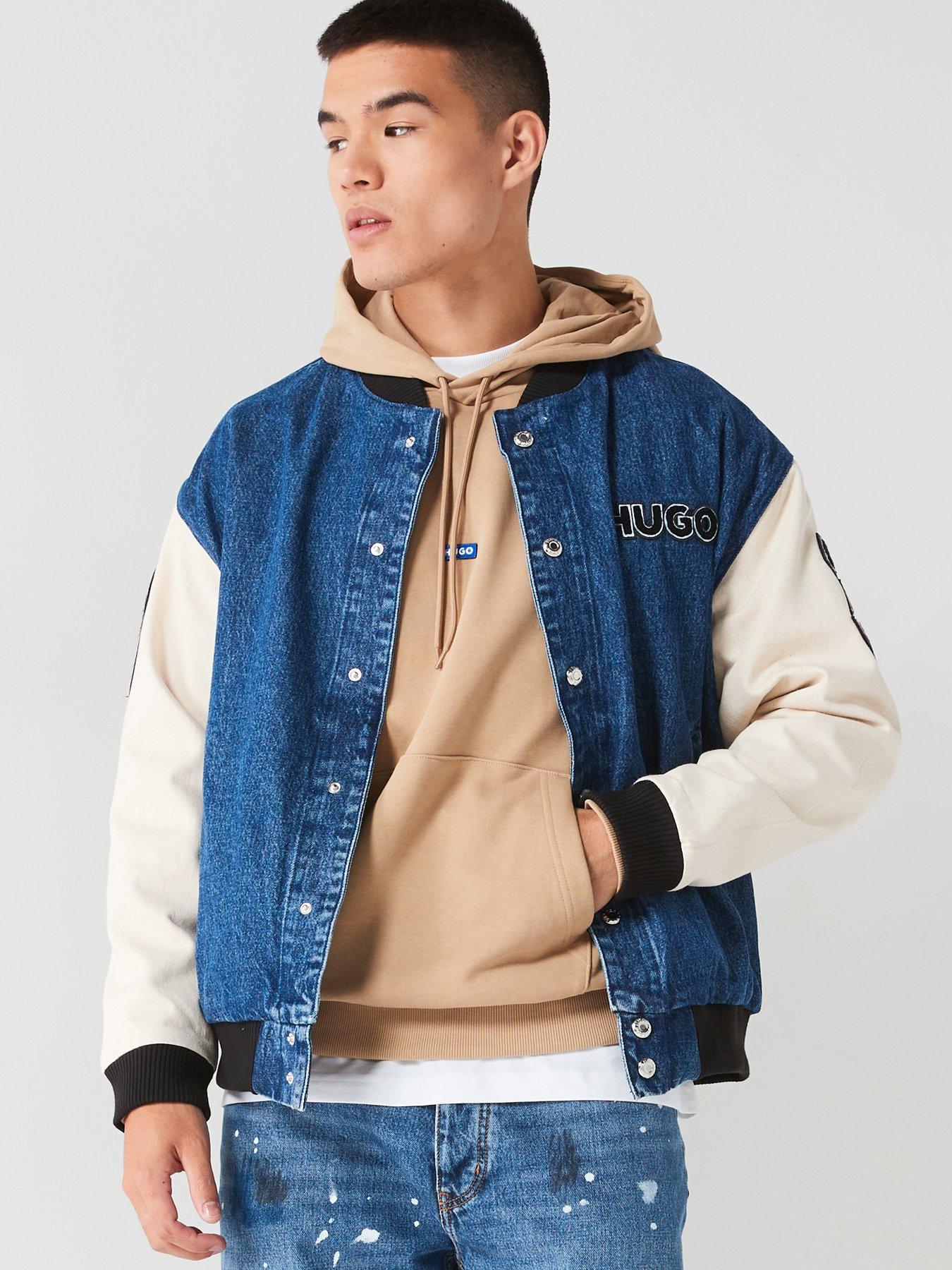 Hugo Blue Serik Denim Baseball Jacket - Blue