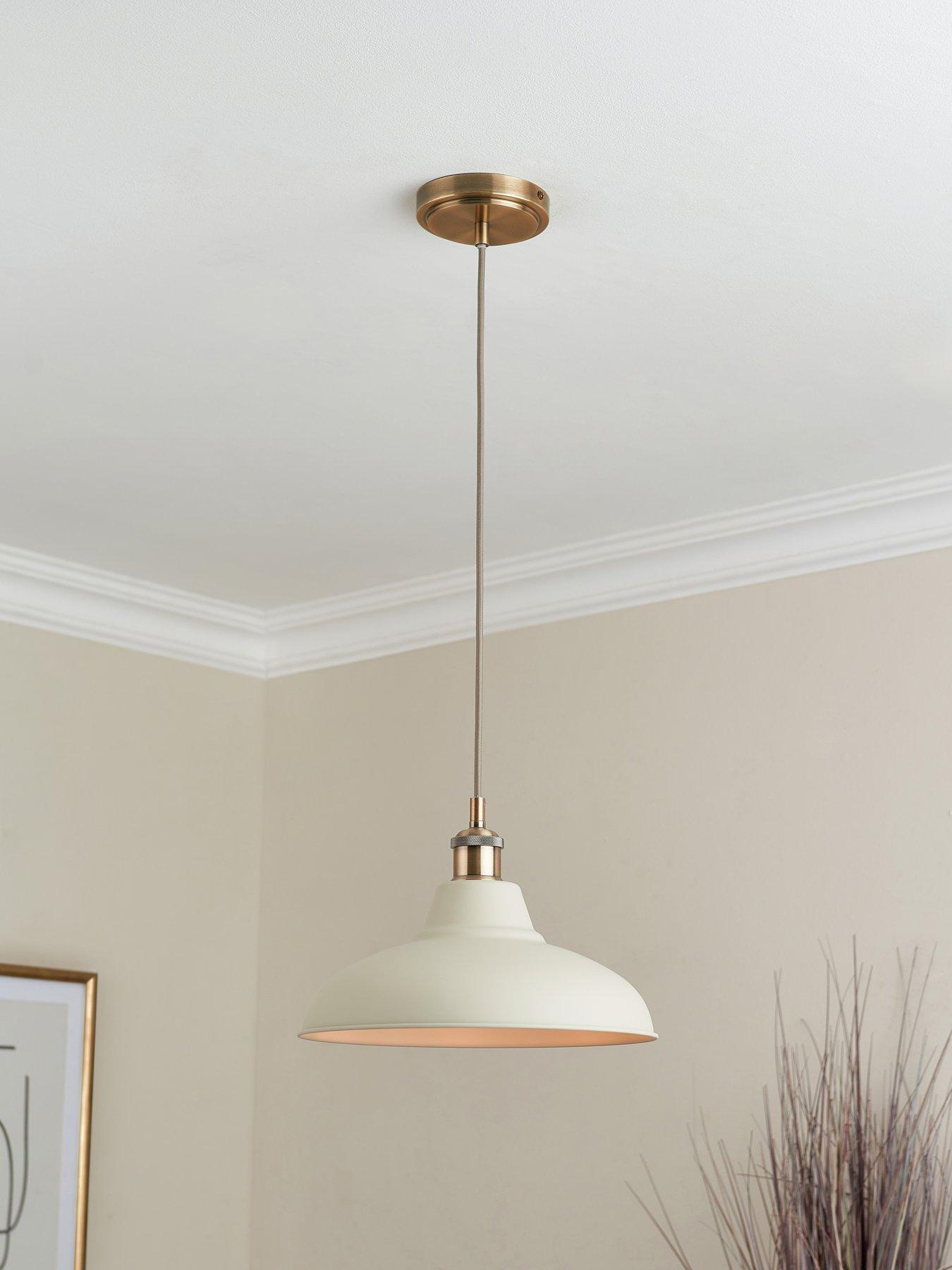 undefined Hemstone Pendant - Cream/Antique Brass
