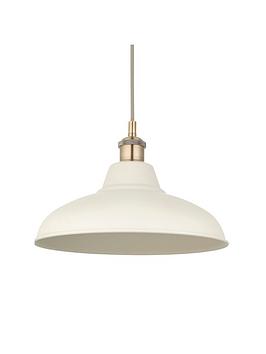 Product photograph of Very Home Hemstone Pendant - Cream Antique Brass from very.co.uk