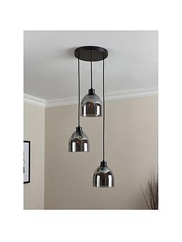 Product photograph of Very Home Beacon 3 Light Pendant Cluster - Black Smoke from very.co.uk