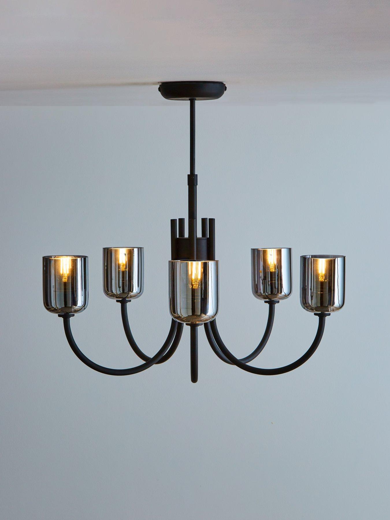 Very Home Stowe 5 Light Ceiling Pendant - Black