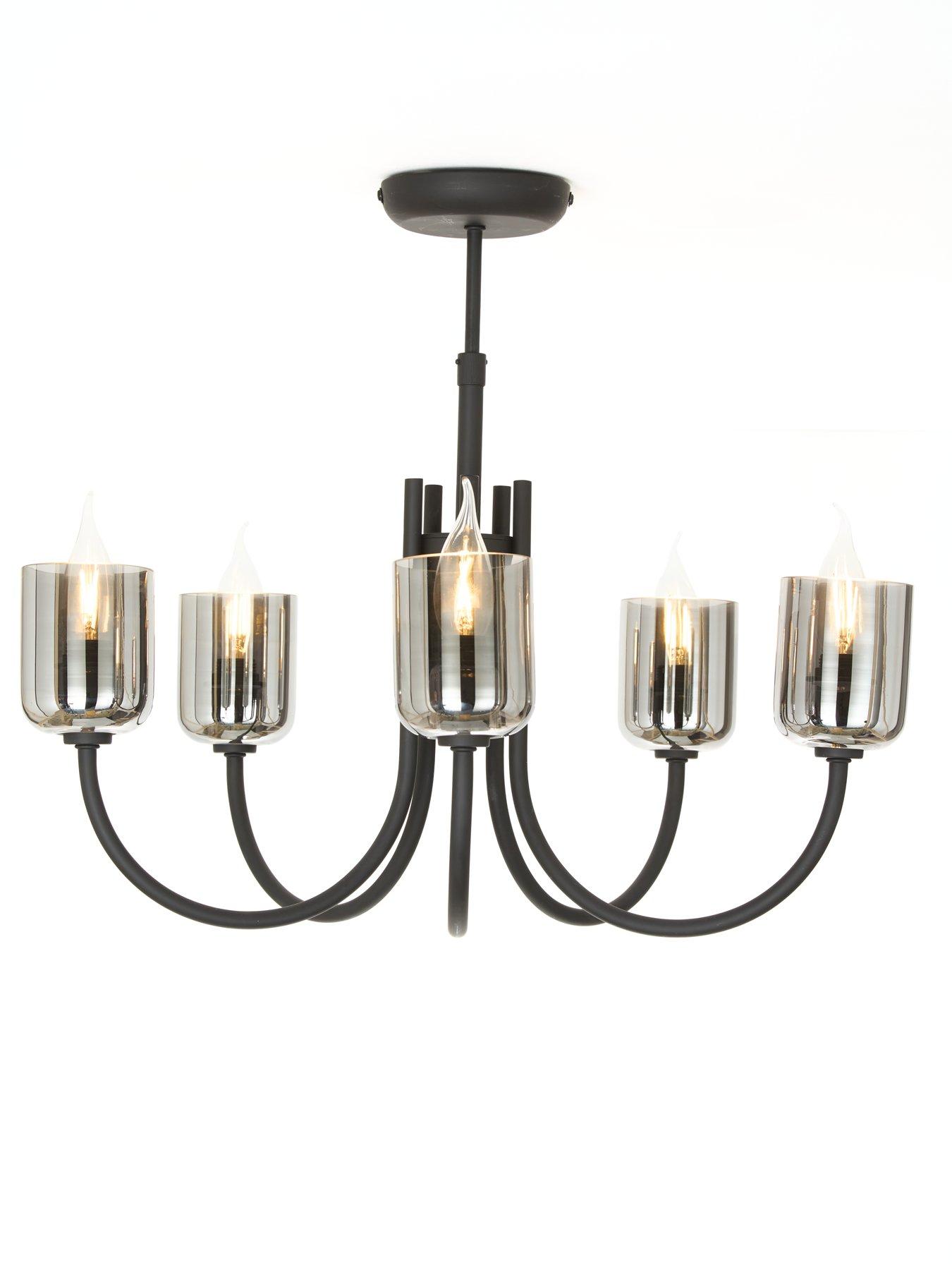 Image 4 of 7 of The Very Collection Stowe 5 Light Ceiling Pendant - Black