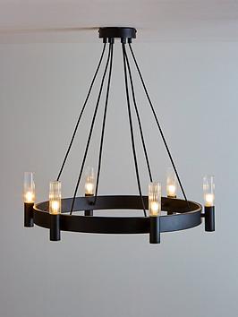 Product photograph of Very Home Francis 6 Light Pendant - Black from very.co.uk