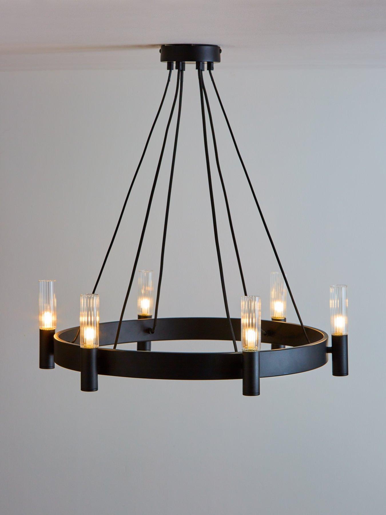 undefined Francis 6 Light Pendant - Black