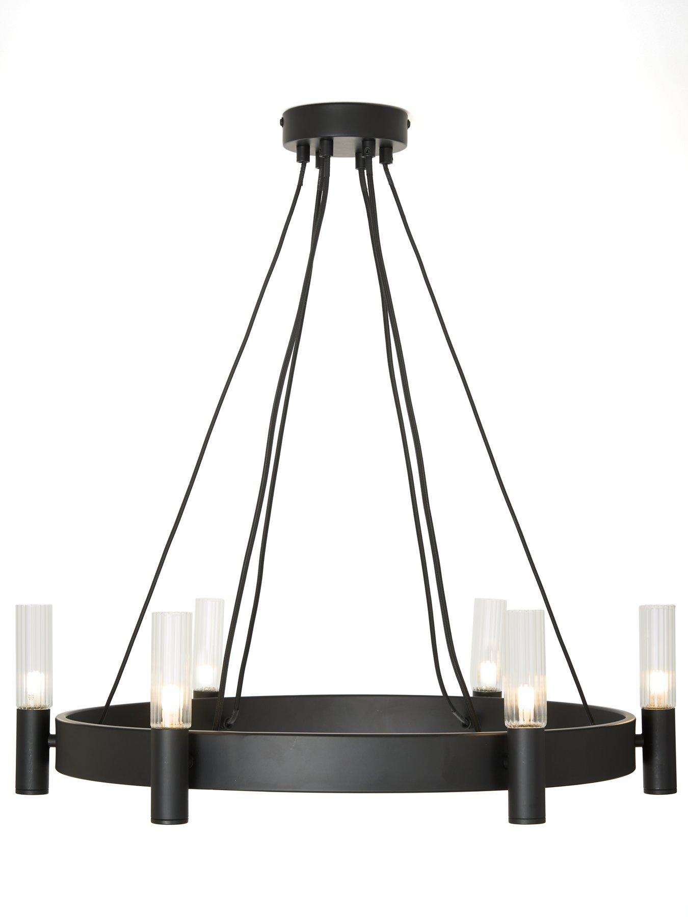 Image 4 of 7 of The Very Collection Francis 6 Light Pendant - Black