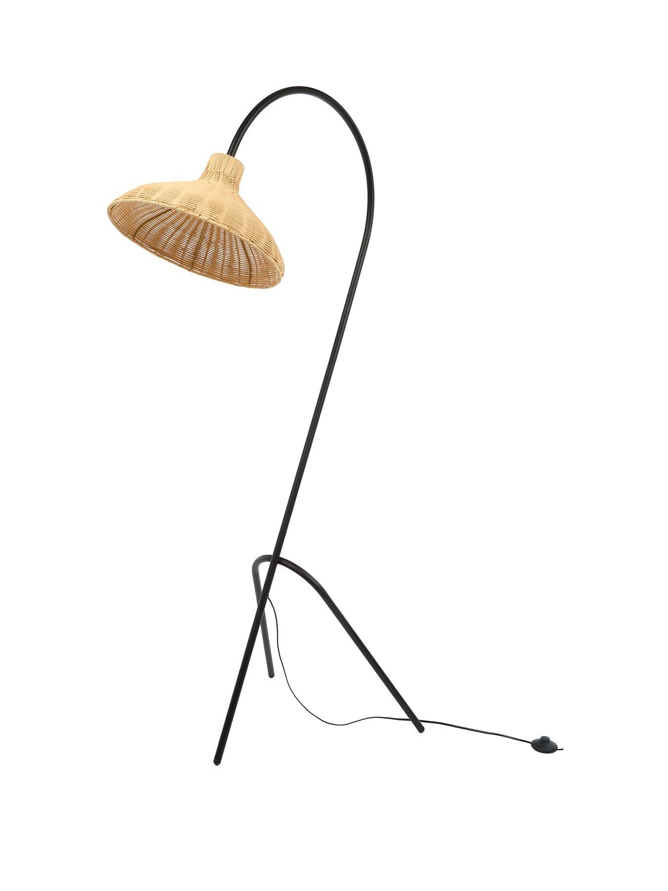 Image 2 of 6 of The Very Collection Arched Floor Lamp with Rattan Shade