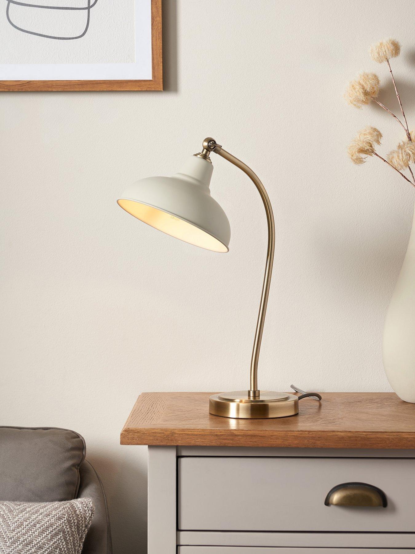 undefined Hemstone Table Lamp - Cream/Antique Brass