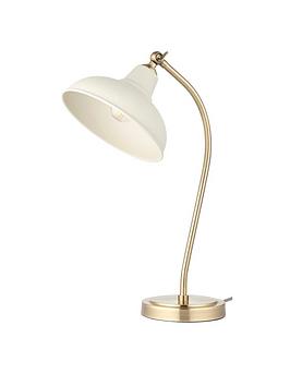 Product photograph of Very Home Hemstone Table Lamp - Cream Antique Brass from very.co.uk