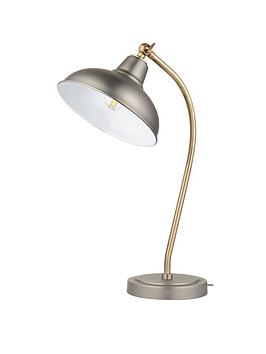 Product photograph of Very Home Hemstone Table Lamp - Pewter Antique Brass from very.co.uk