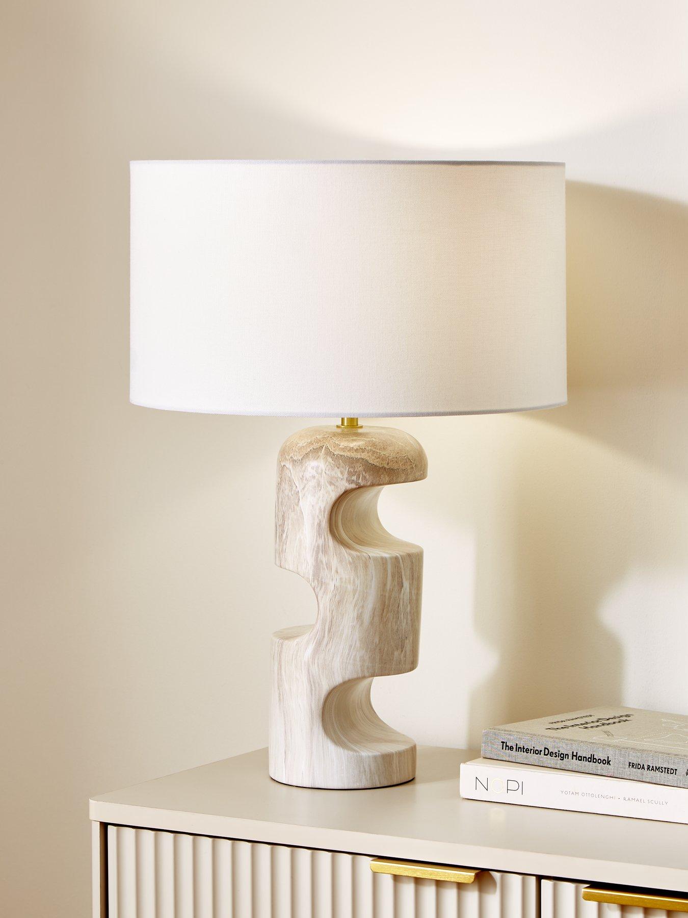 Product photograph of Very Home Sculptural Marble Table Lamp from very.co.uk