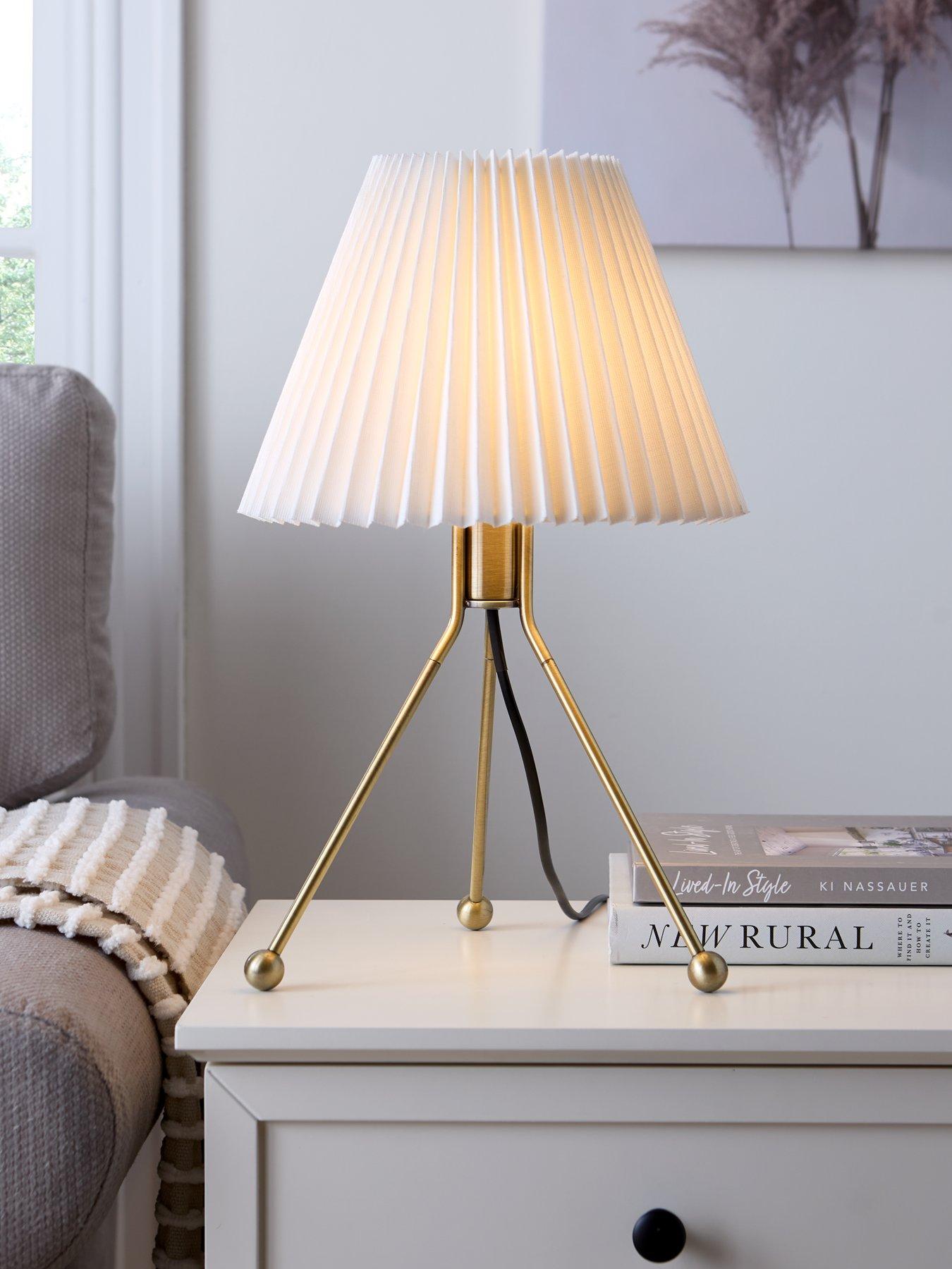 Product photograph of Very Home Ball Foot Tripod Table Lamp from very.co.uk