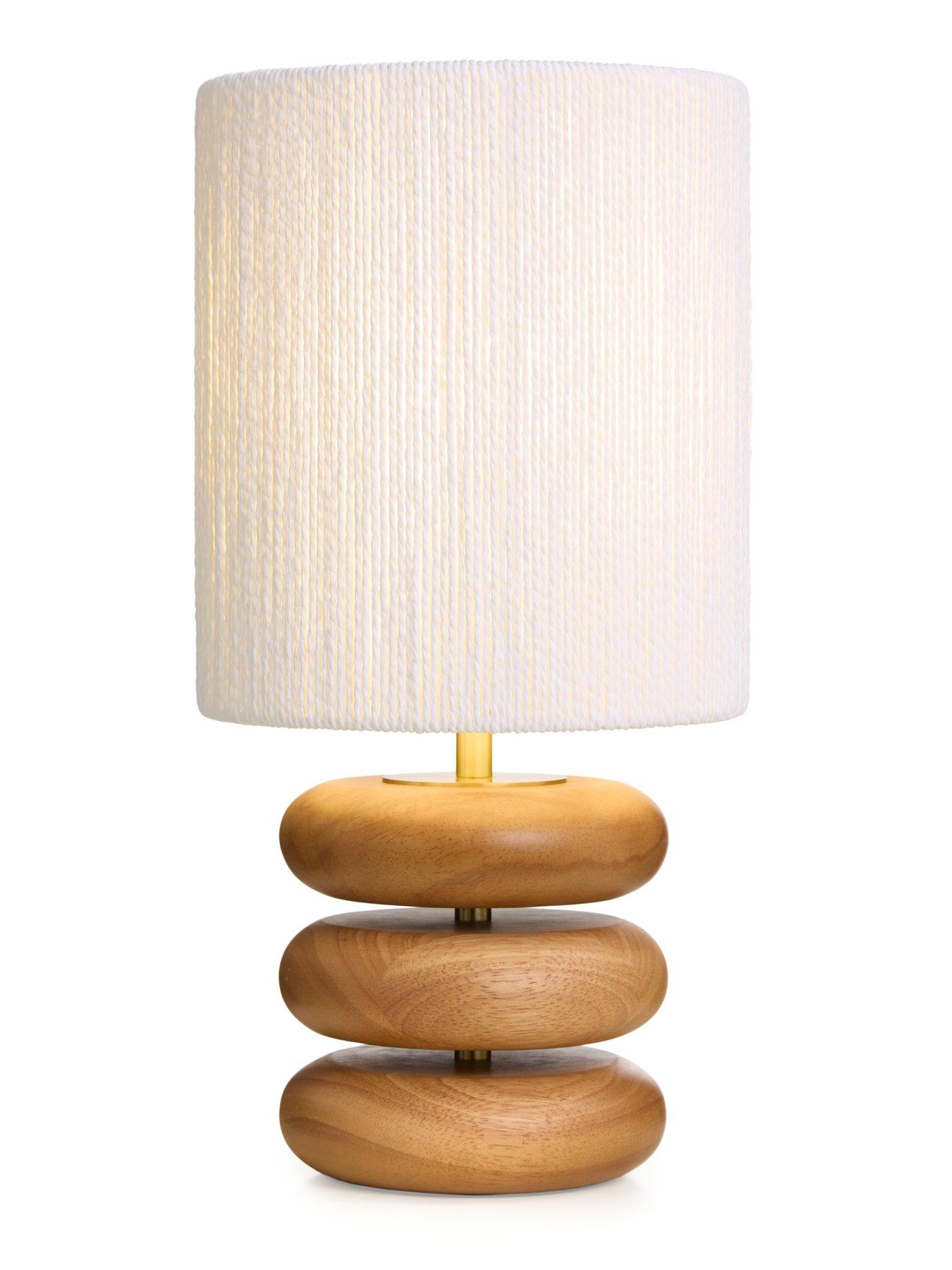 Image 3 of 6 of The Very Collection Wood Stack Table Lamp