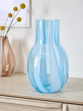 Product photograph of Very Home Blue Stripe Vase from very.co.uk
