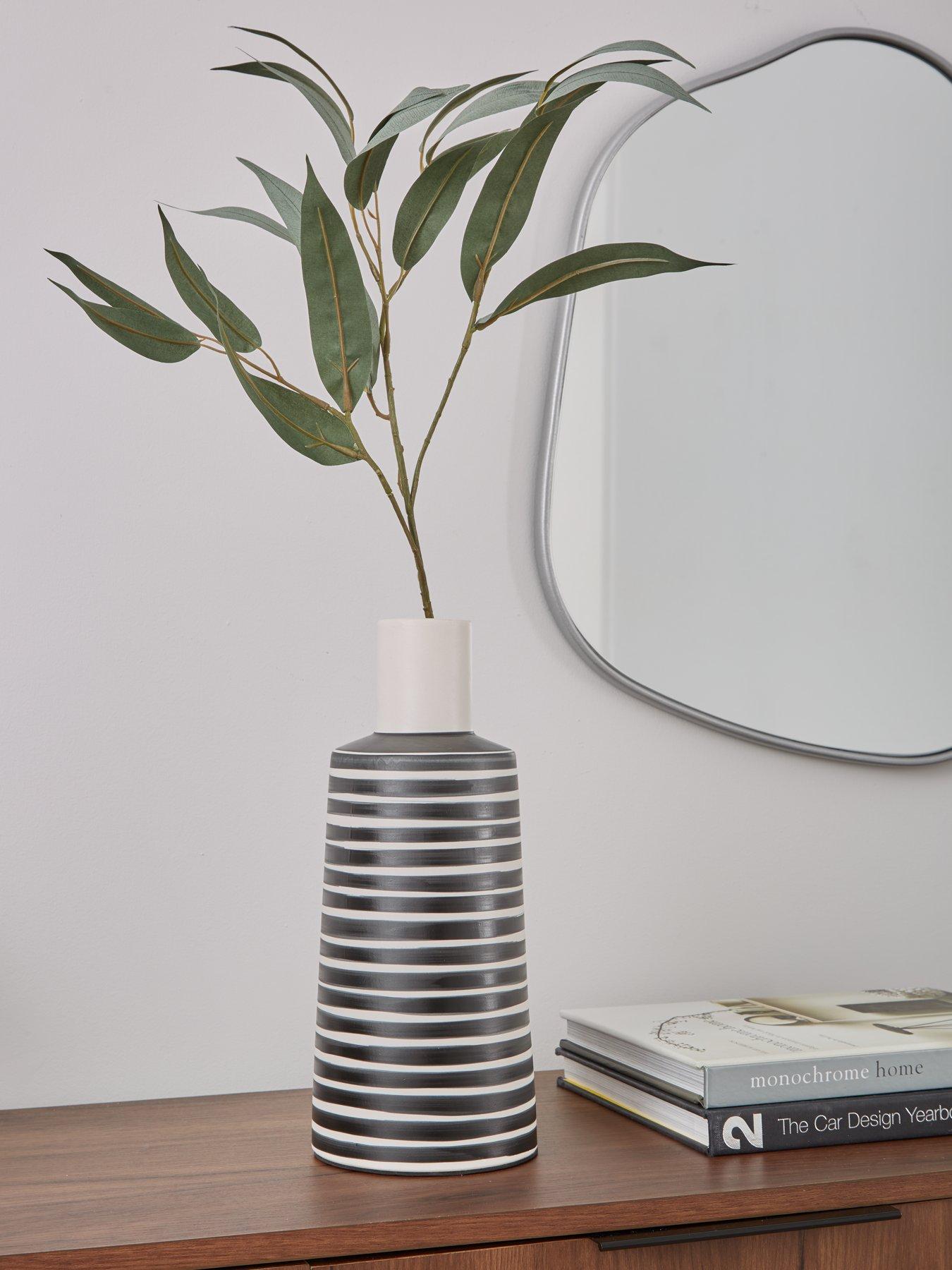 undefined Hand Painted Striped Vase 17cm