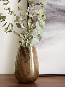 Product photograph of Very Home Smoked Cloudy Glass Vase from very.co.uk