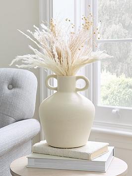 Product photograph of Very Home Ceramic Urn Vase With Cracke Glaze from very.co.uk