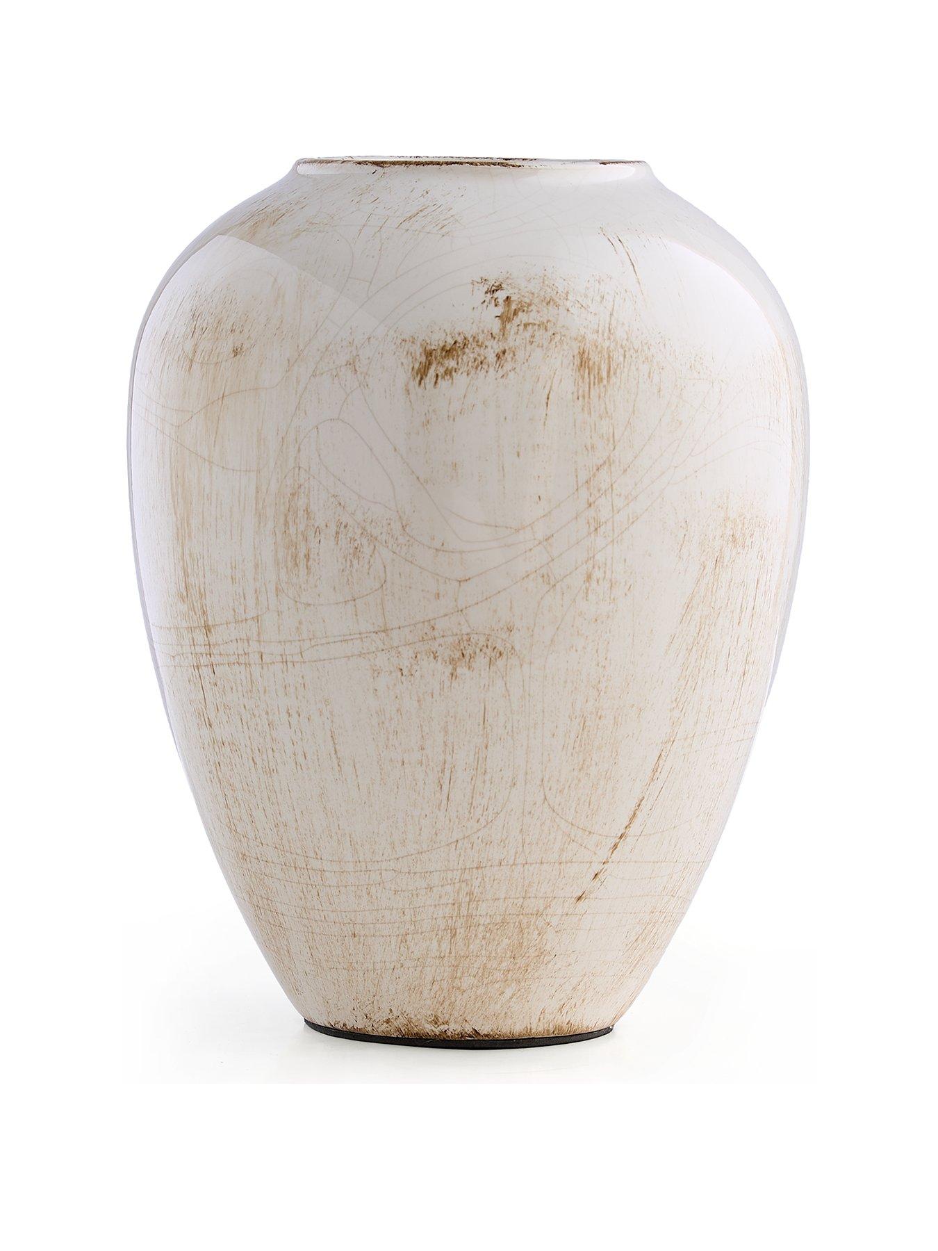 Image 2 of 4 of Very Home Ceramic Urn Vase With Cracke Glaze
