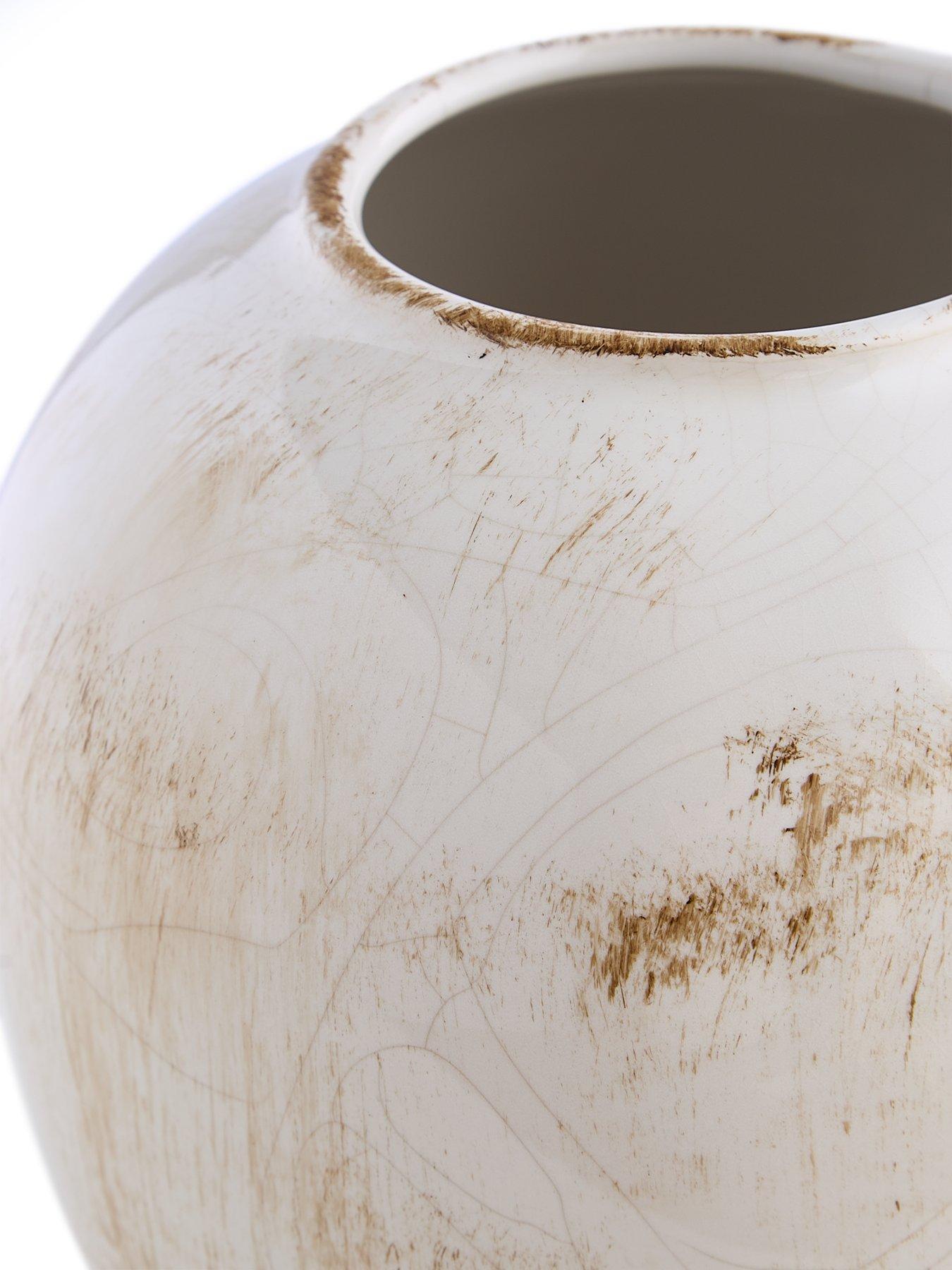 Image 4 of 4 of Very Home Ceramic Urn Vase With Cracke Glaze