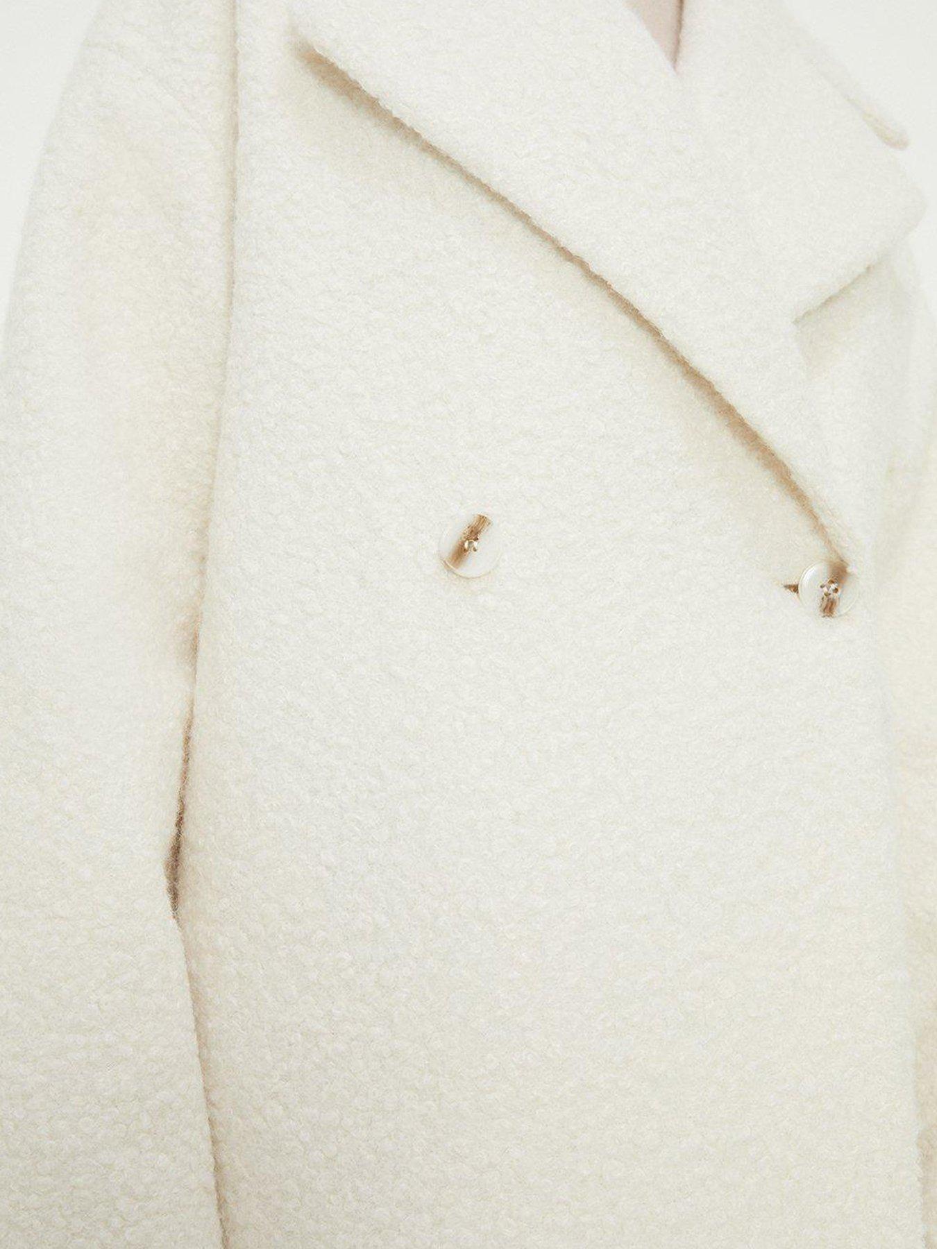 Dorothy Perkins Double Breasted Boucle Coat Cream Very