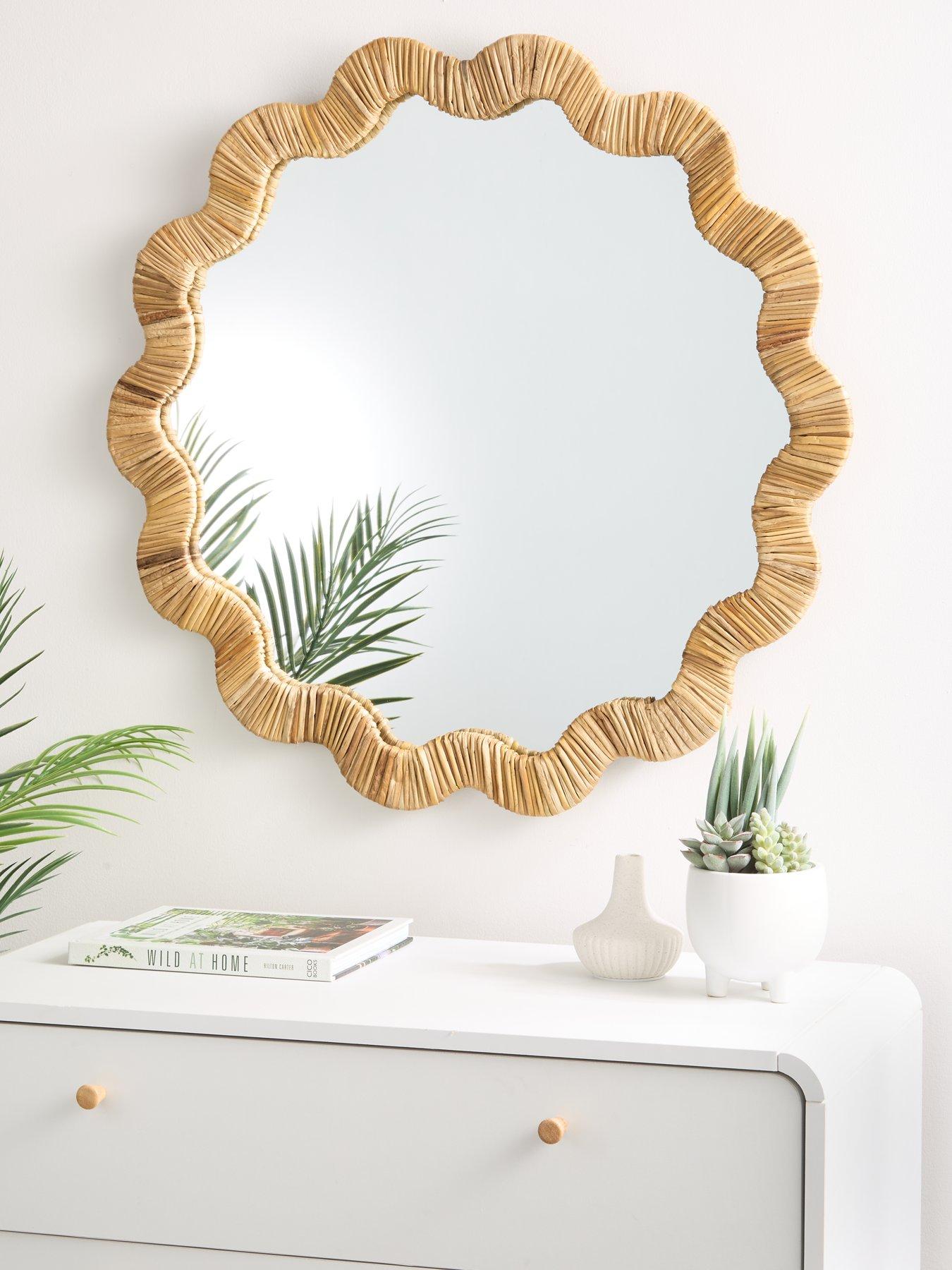Product photograph of Very Home Wavy Woven Mirror 75cm from very.co.uk